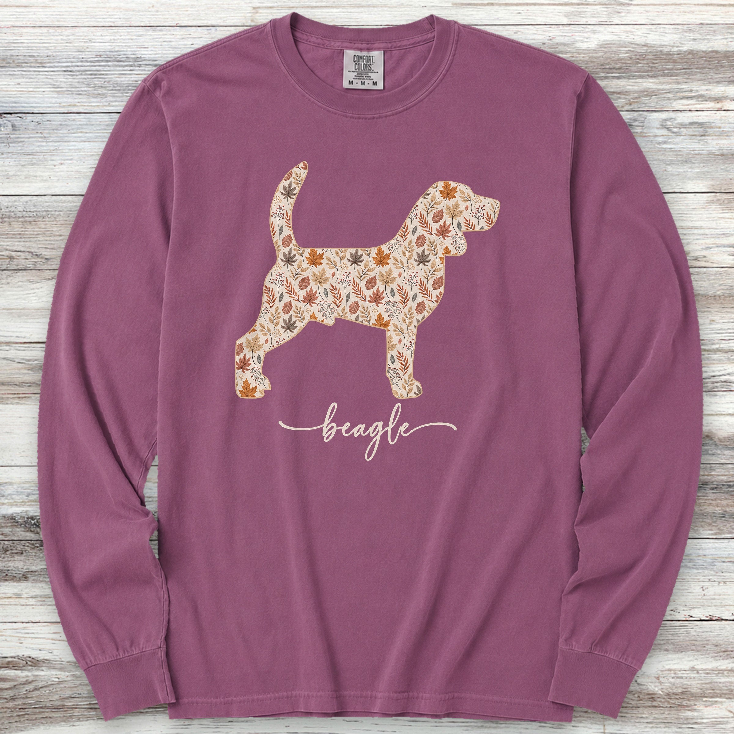 Beagle Fall Long Sleeve Tee - Berry