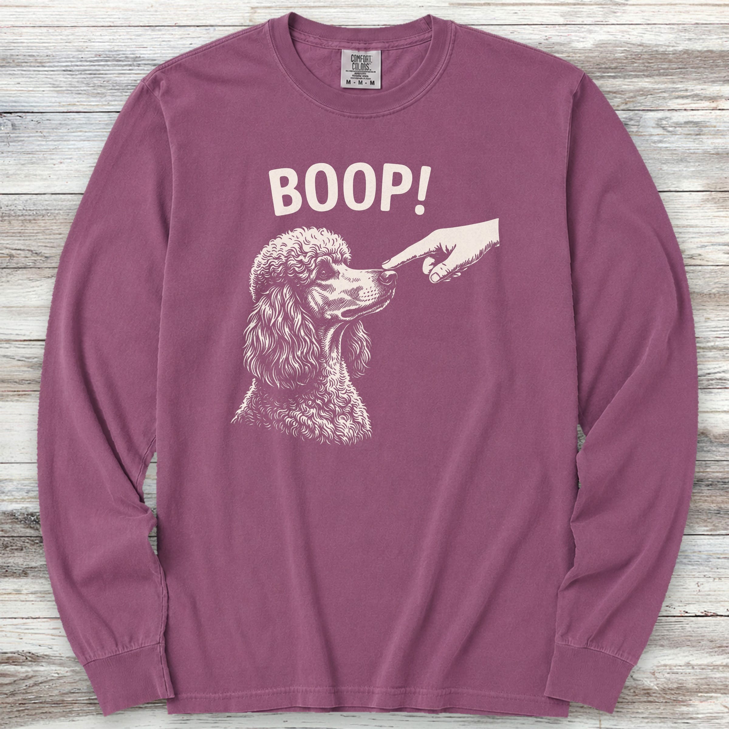 Poodle BOOP! Long Sleeve Tee - Berry