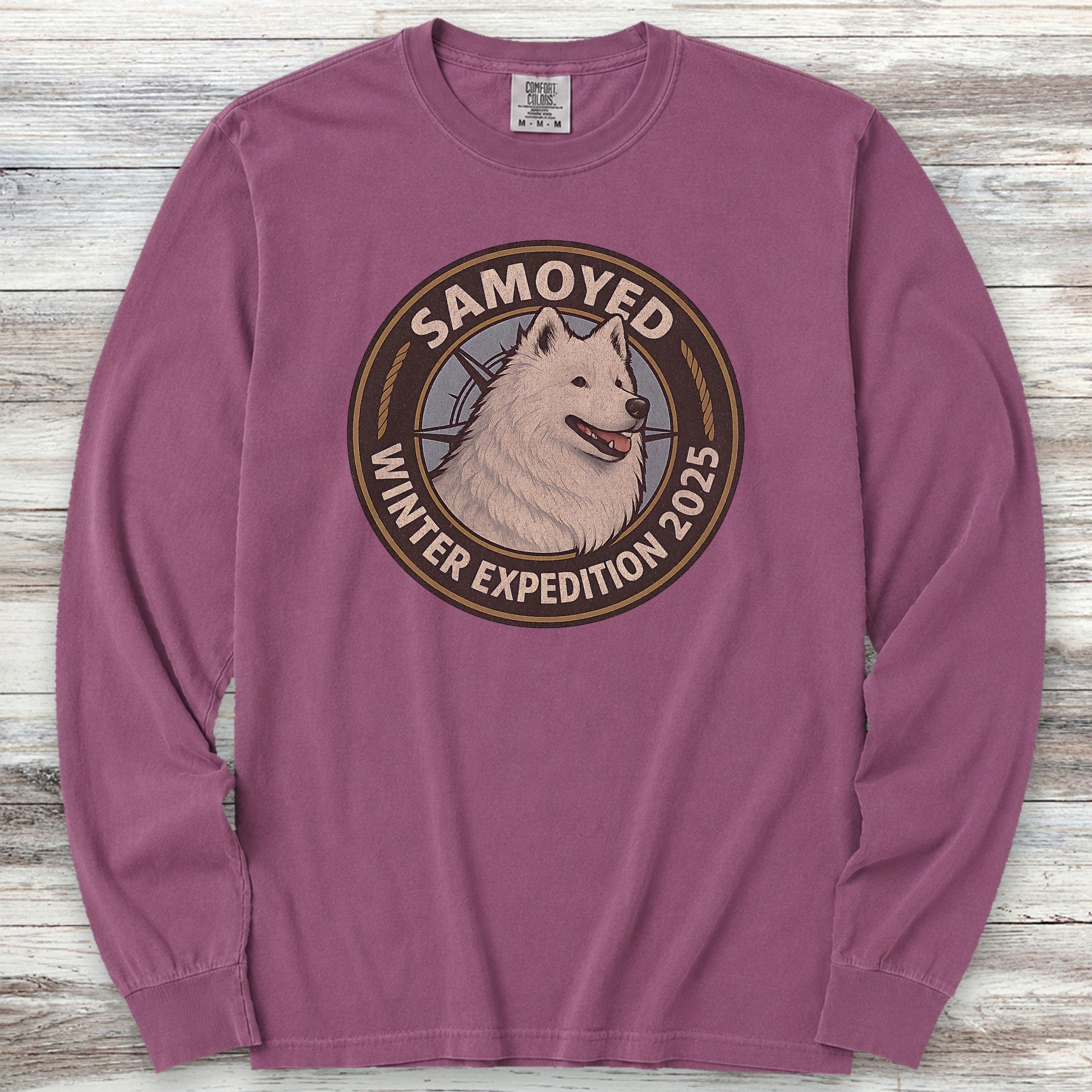 Samoyed Winter Expedition 2025 Long Sleeve Tee - Berry