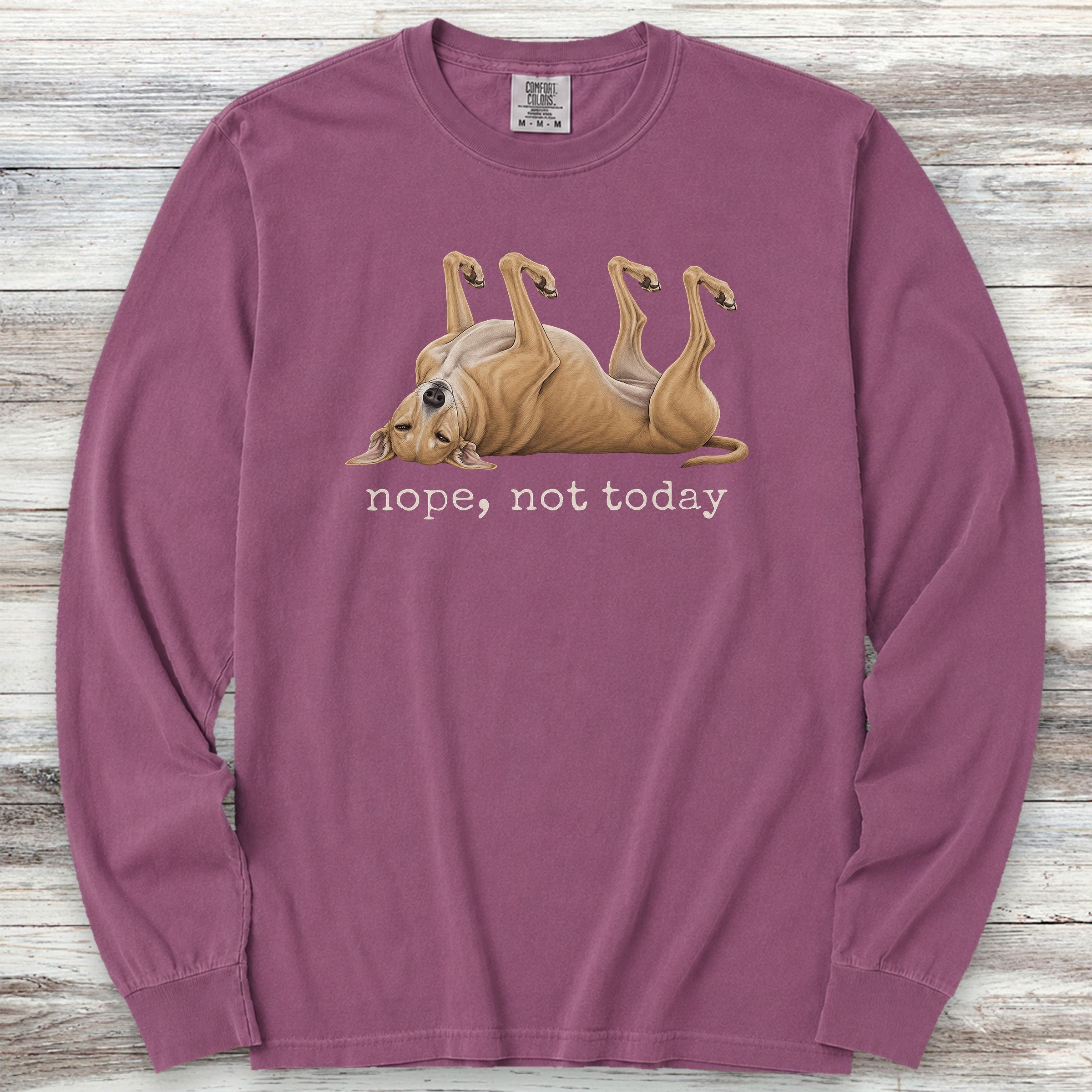 Greyhound Nope Long Sleeve Tee - Berry