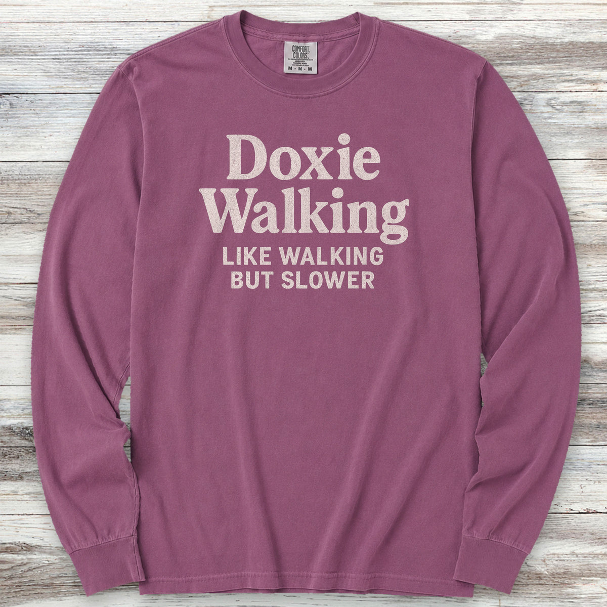 Dachshund Doxie Walking Long Sleeve Tee - Berry