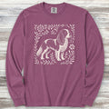 Cavalier King Charles Linocut Long Sleeve Tee - Berry