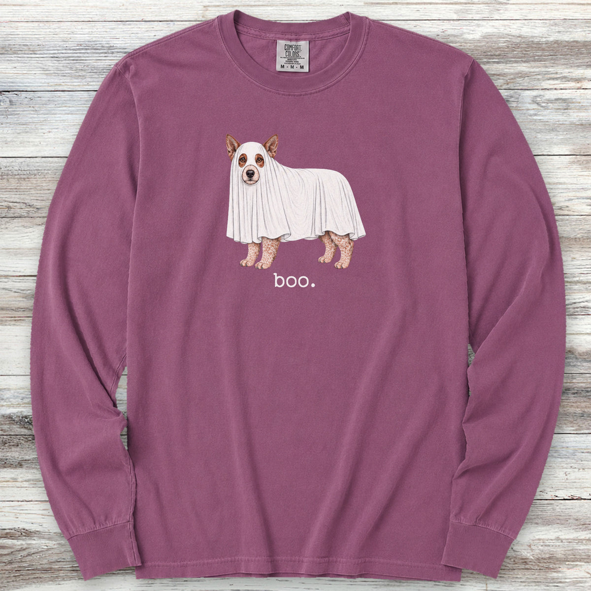 Australian Cattle Dog Red Boo Long Sleeve Tee - Berry