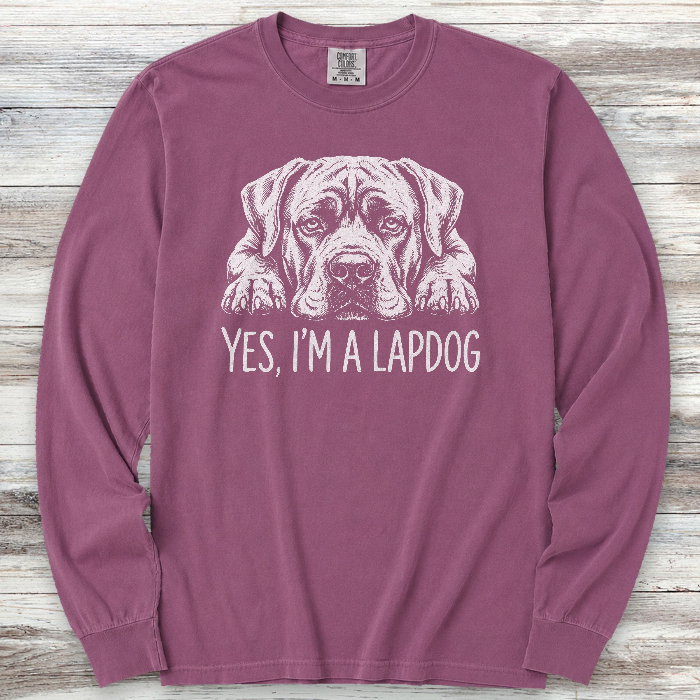 Cane Corso Lap Dog Long Sleeve Tee - Berry