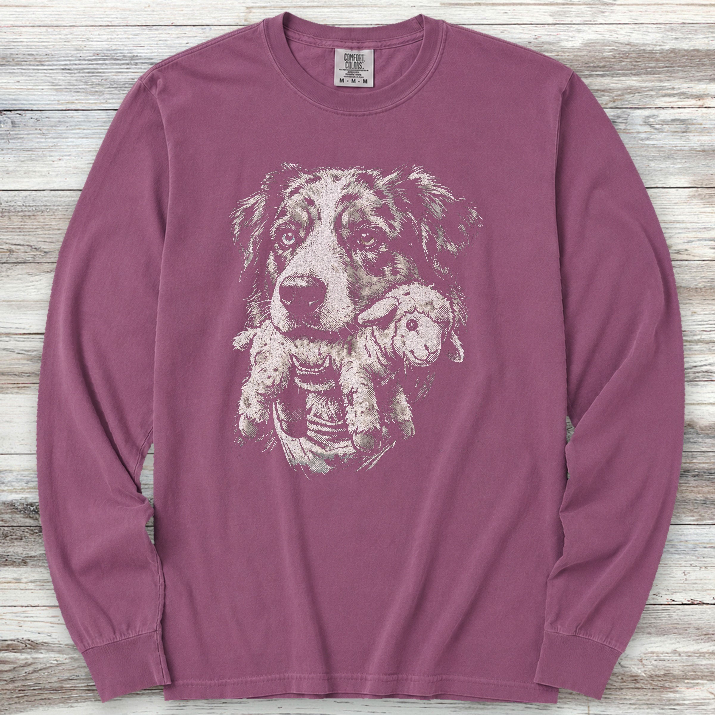 Australian Shepherd Favorite Toy Long Sleeve Tee - Berry