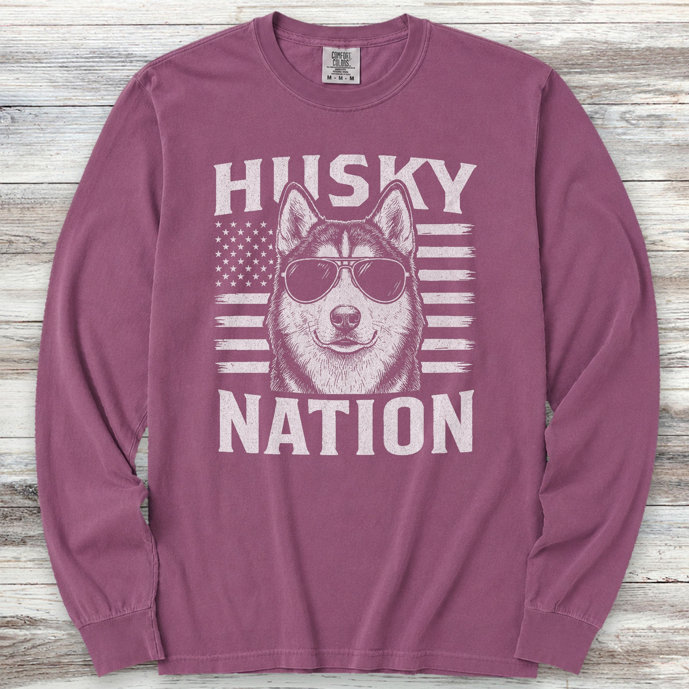Husky Nation Long Sleeve Tee - Berry