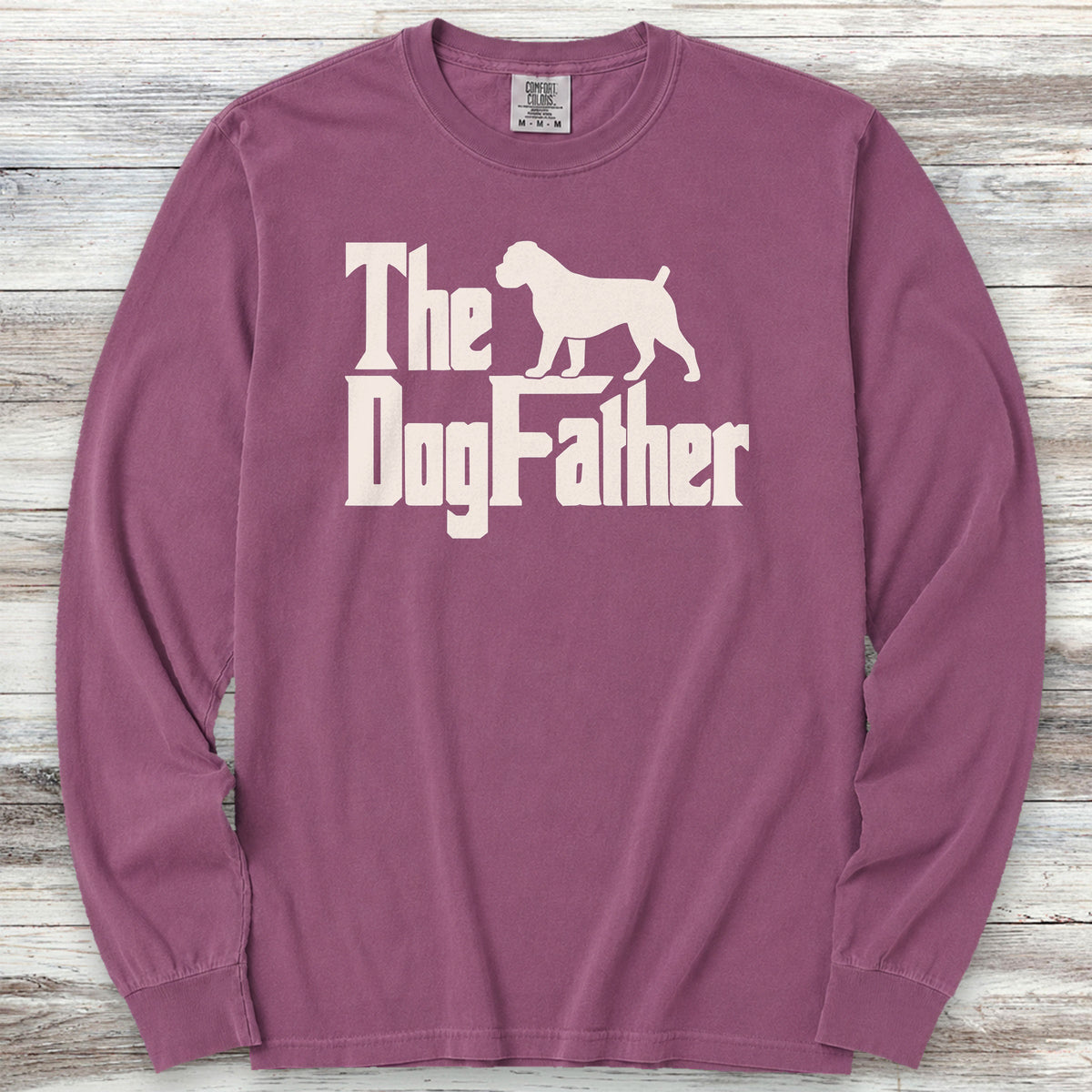 Boxer Dog Father Long Sleeve Tee - Berry