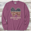 Pomeranian Vintage USA Long Sleeve Tee - Berry