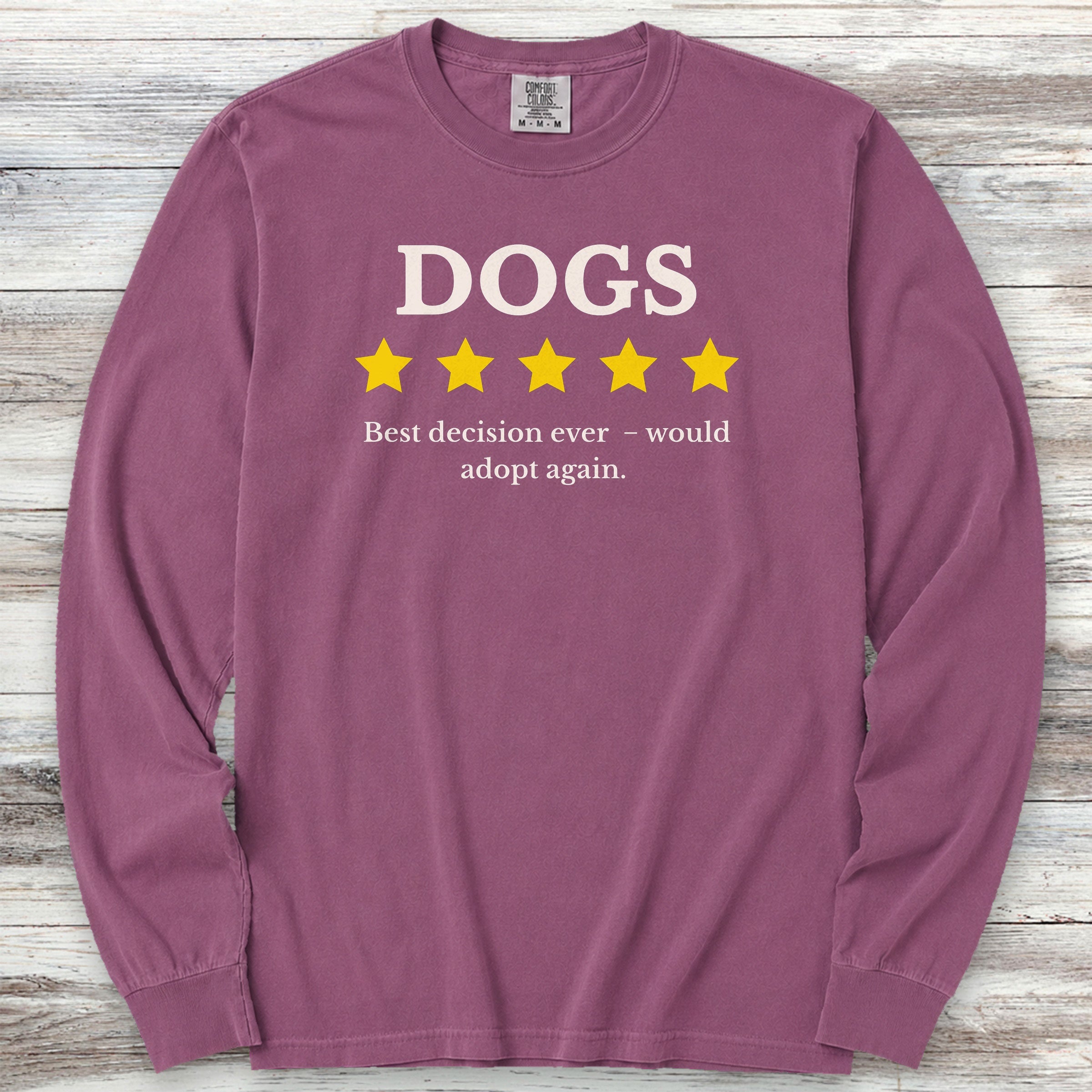 Dogs Review Long Sleeve Tee - Berry