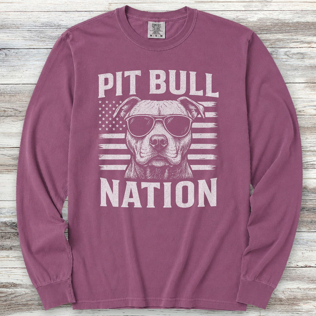 Pit Bull Nation Long Sleeve Tee - Berry