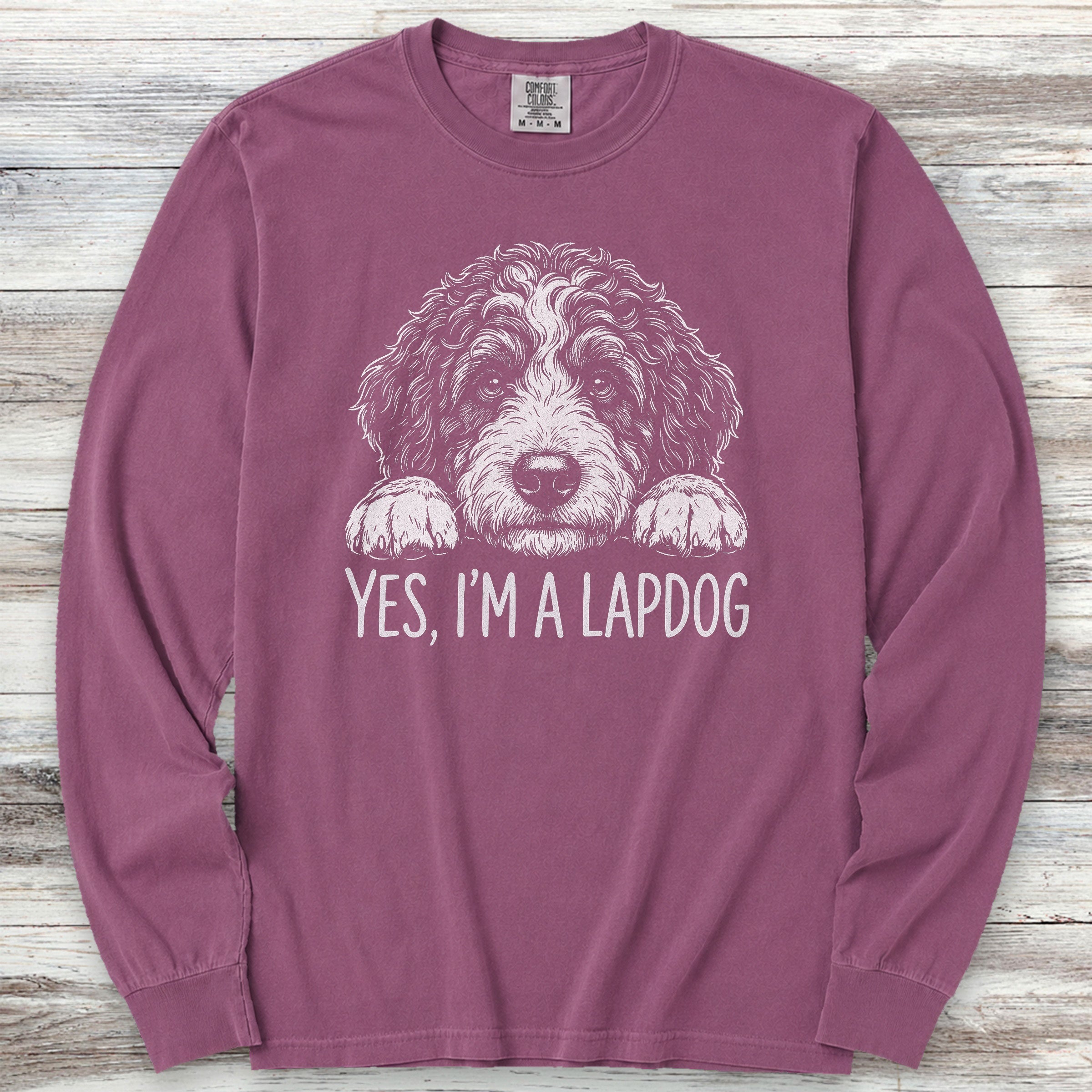 Bernedoodle Lapdog Long Sleeve Tee - Berry