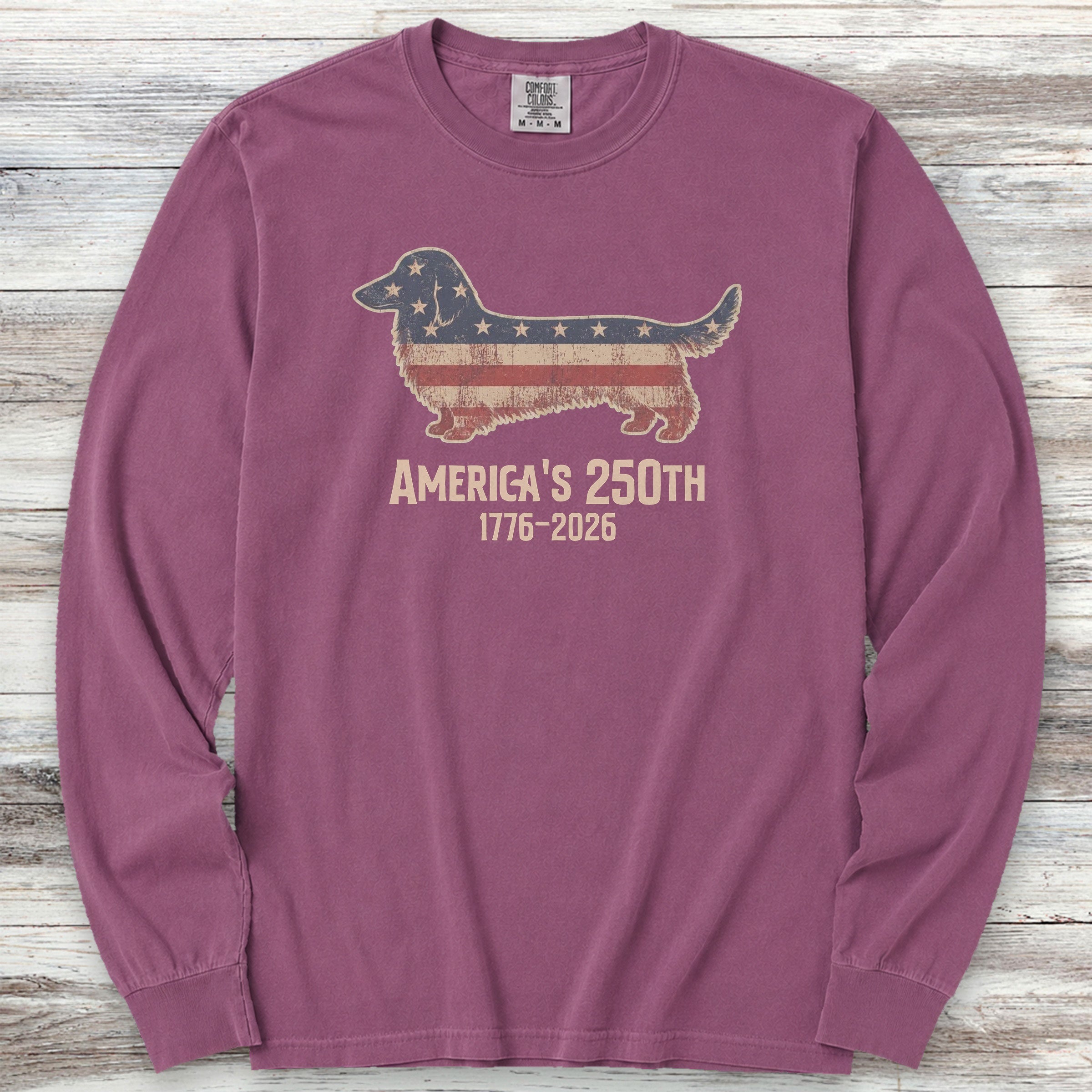 Dachshund 250 Long Sleeve Tee - Berry