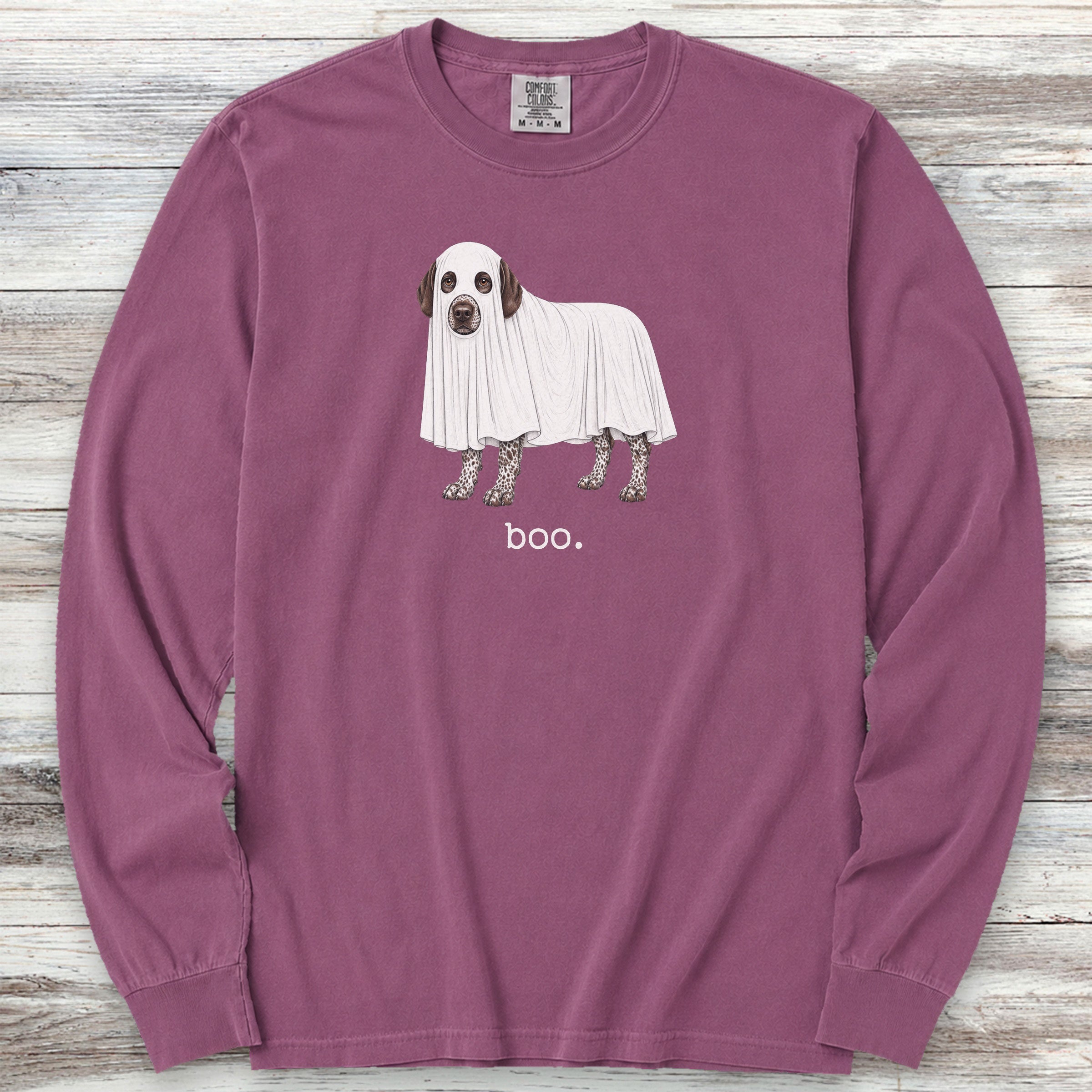 German Shorthaired Pointer Boo Long Sleeve Tee - Berry