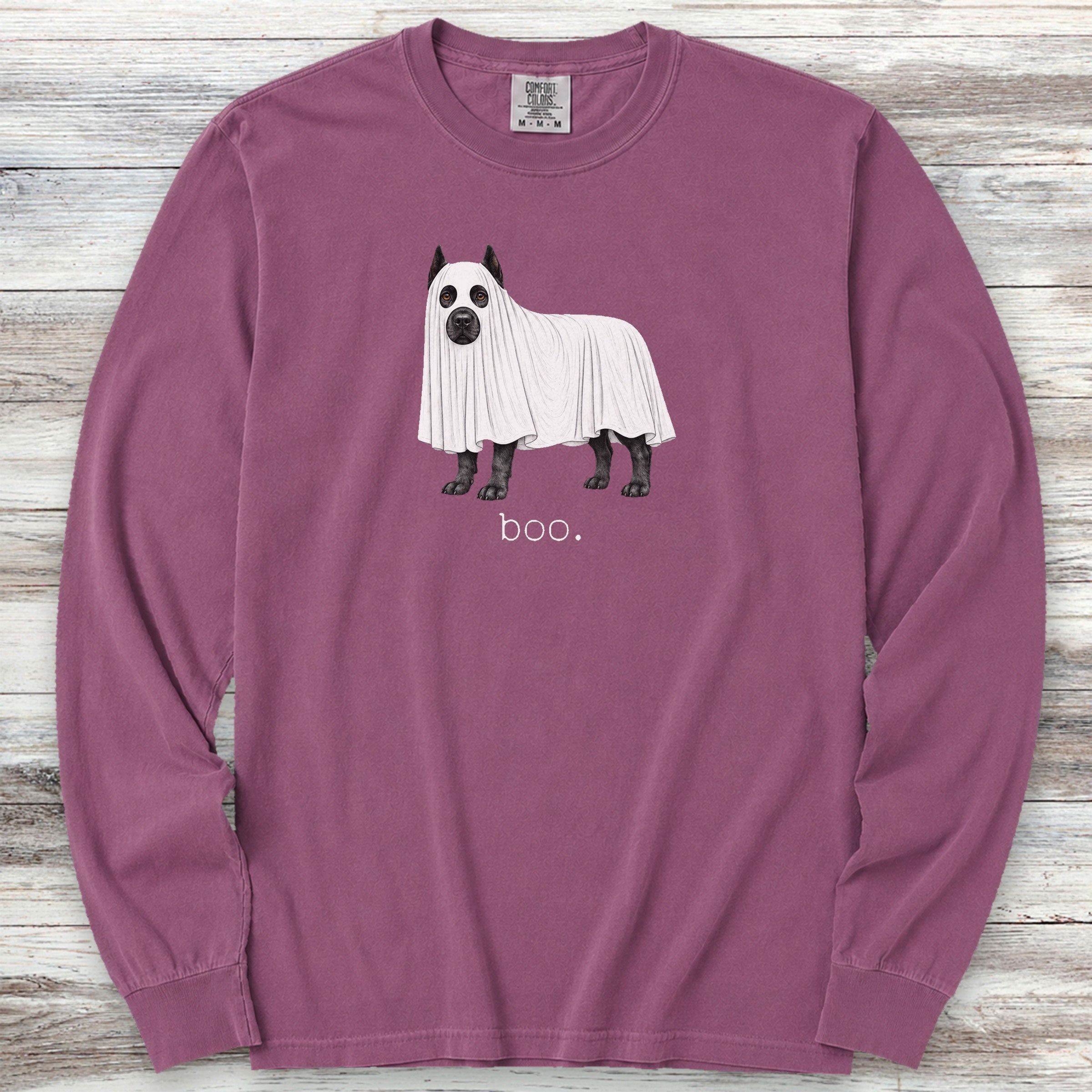 Cane Corso Boo Long Sleeve Tee - Berry