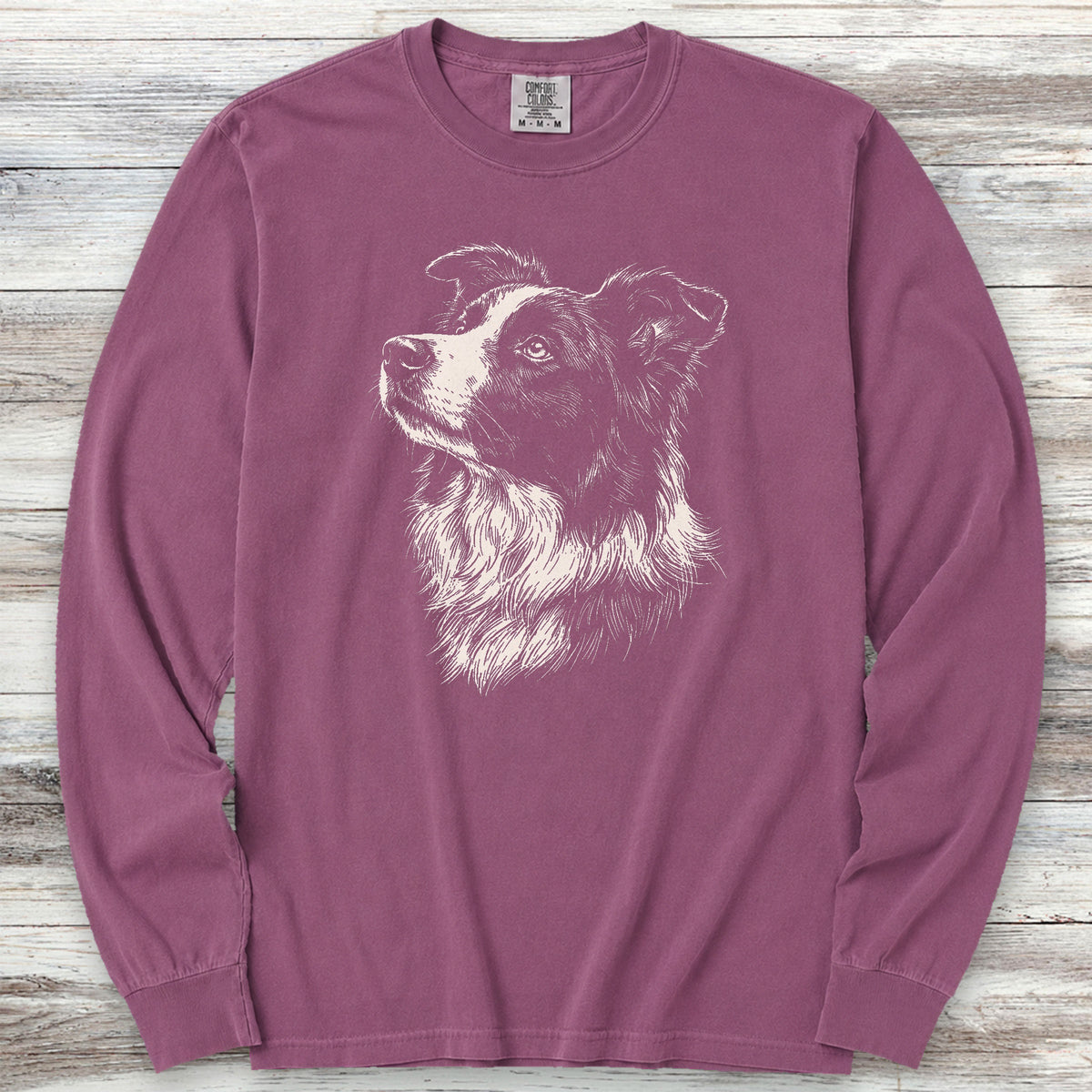Border Collie Loyalty Long Sleeve Tee - Berry