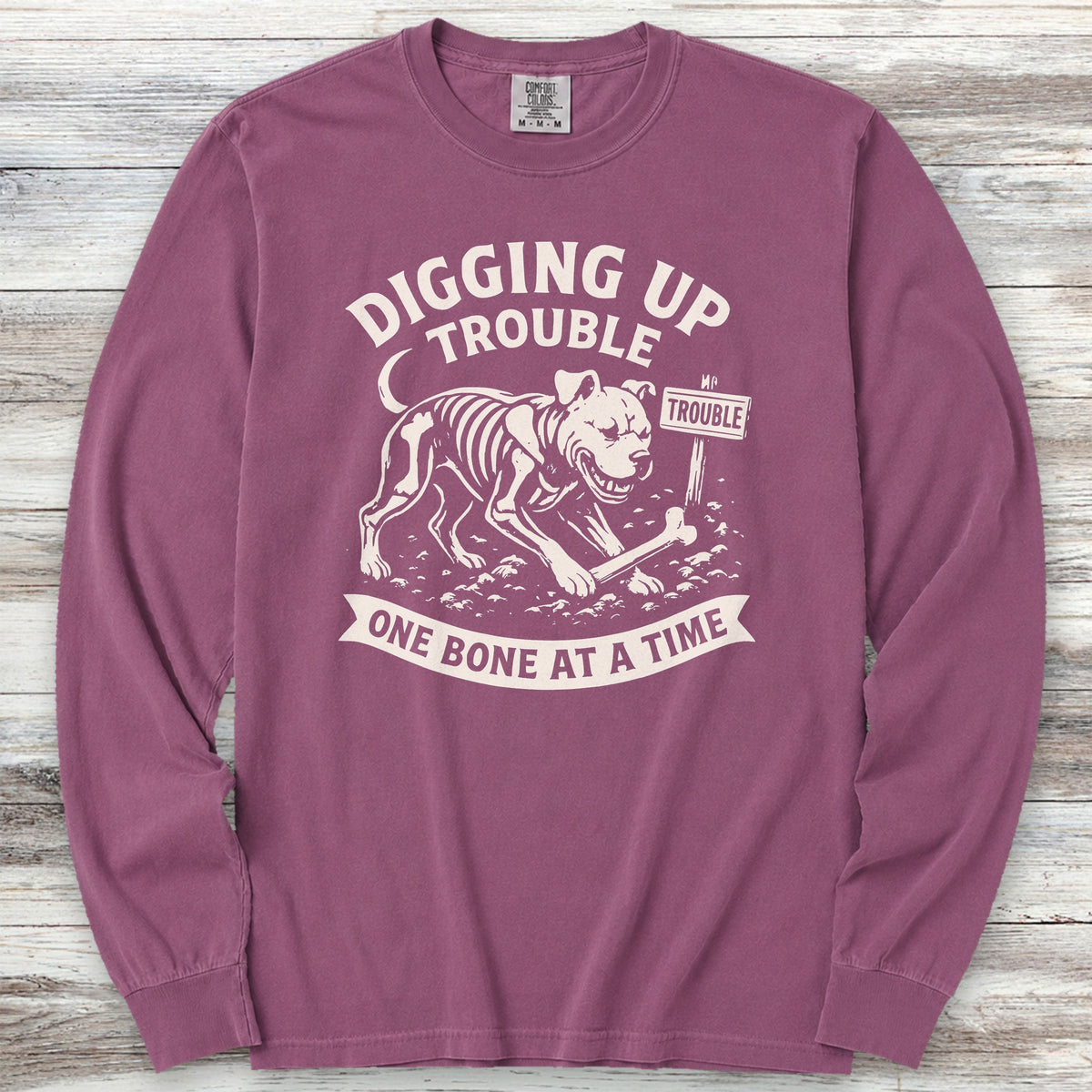 Pit Bull Trouble Long Sleeve Tee - Berry