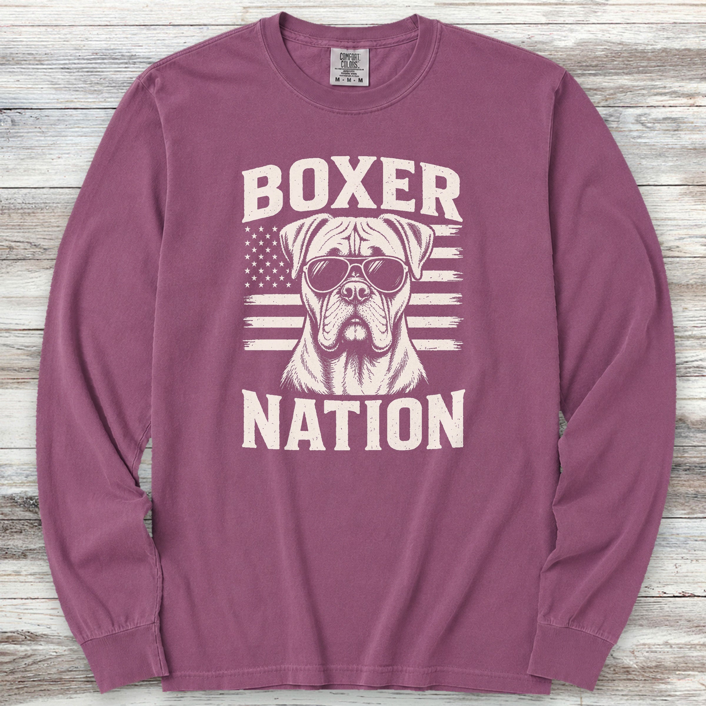 Boxer Nation Long Sleeve Tee - Berry