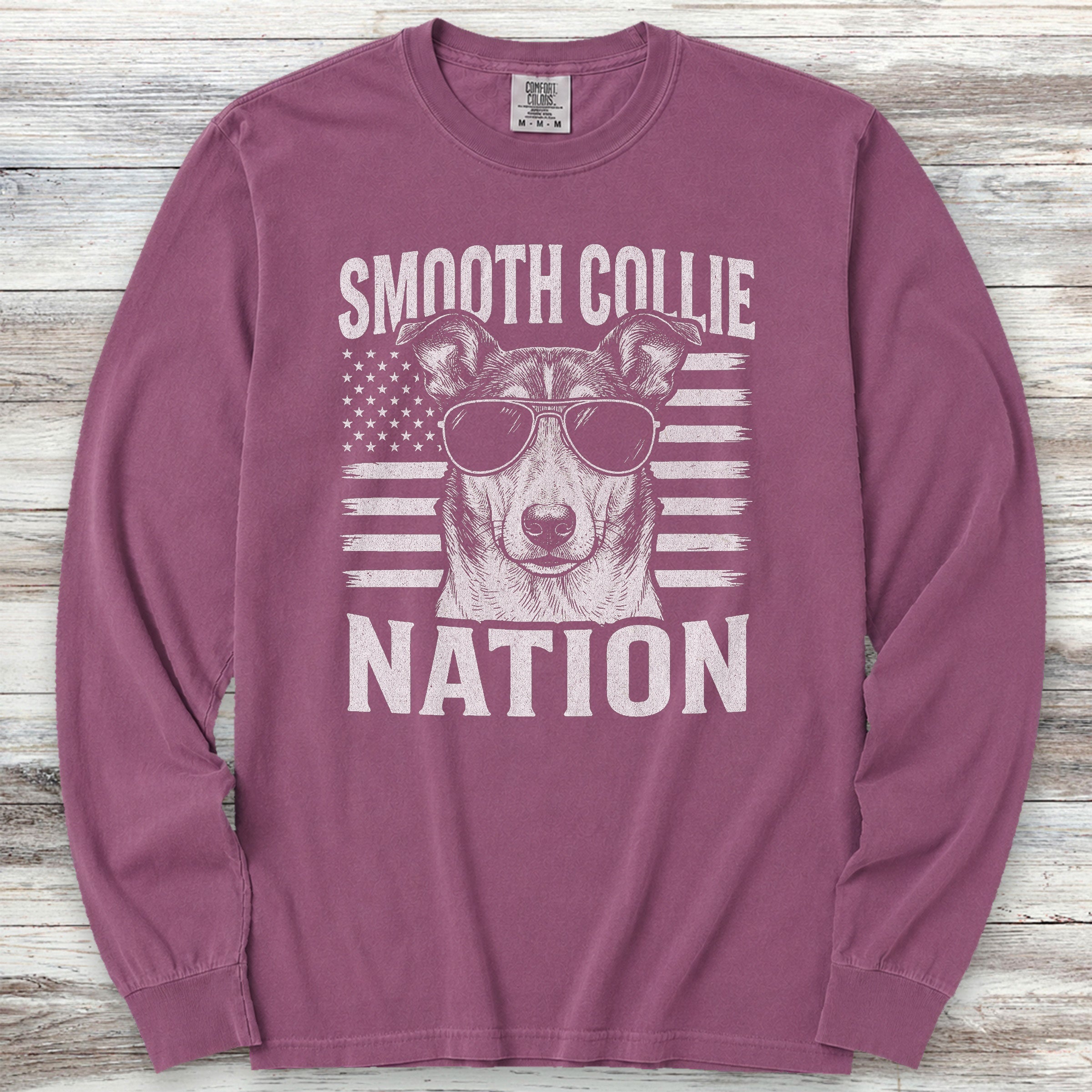 Smooth Collie Nation Long Sleeve Tee - Berry