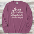 Australian Shepherd Tolerates People Long Sleeve Tee - Berry