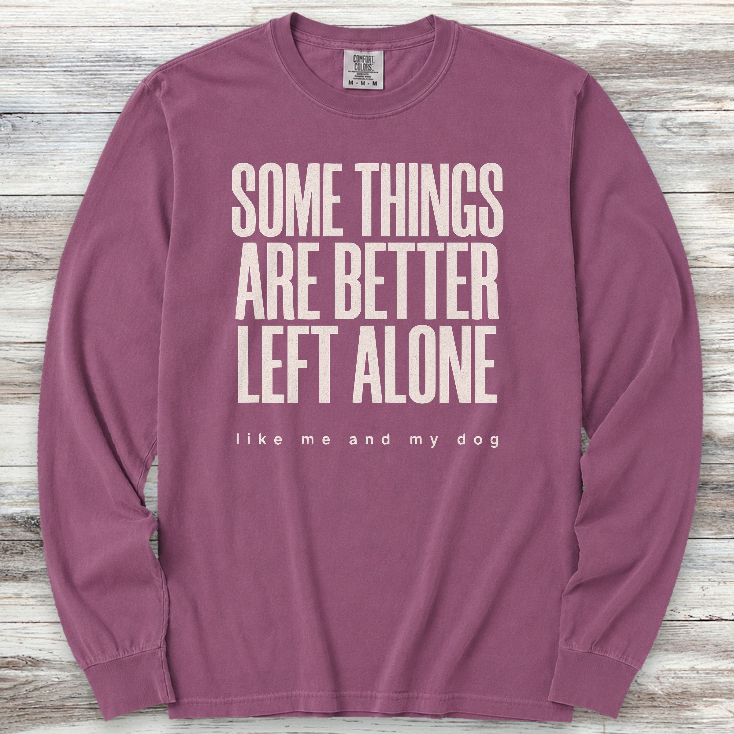 Dog Introvert Long Sleeve Tee - Berry
