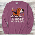 Beagle Nose Long Sleeve Tee - Berry