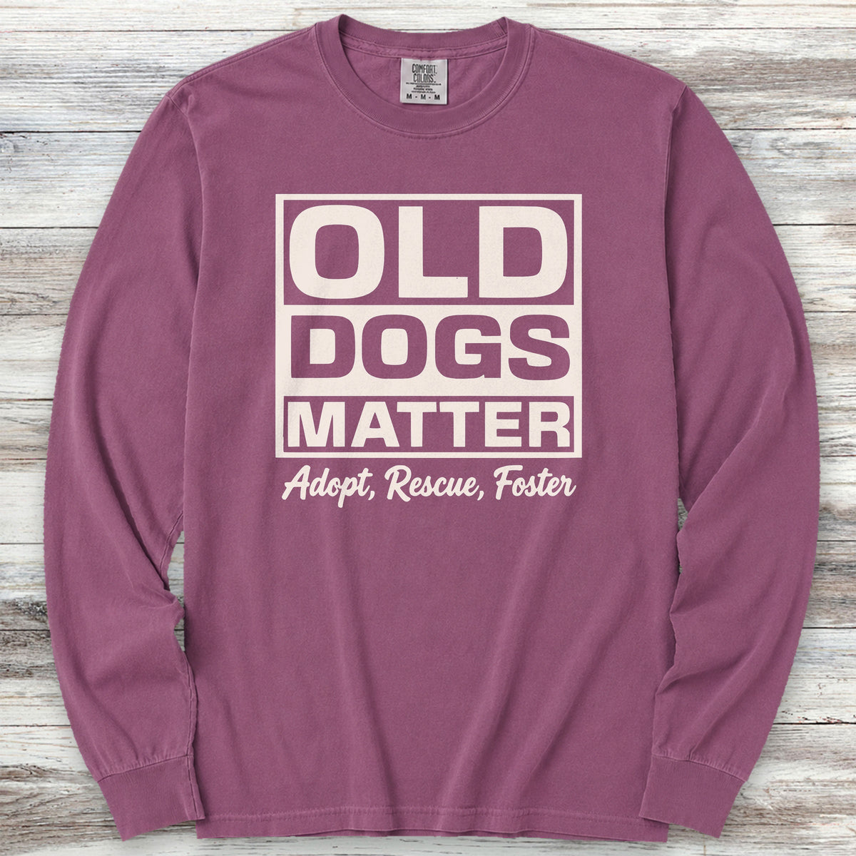 Old Dogs Matter Long Sleeve Tee - Berry