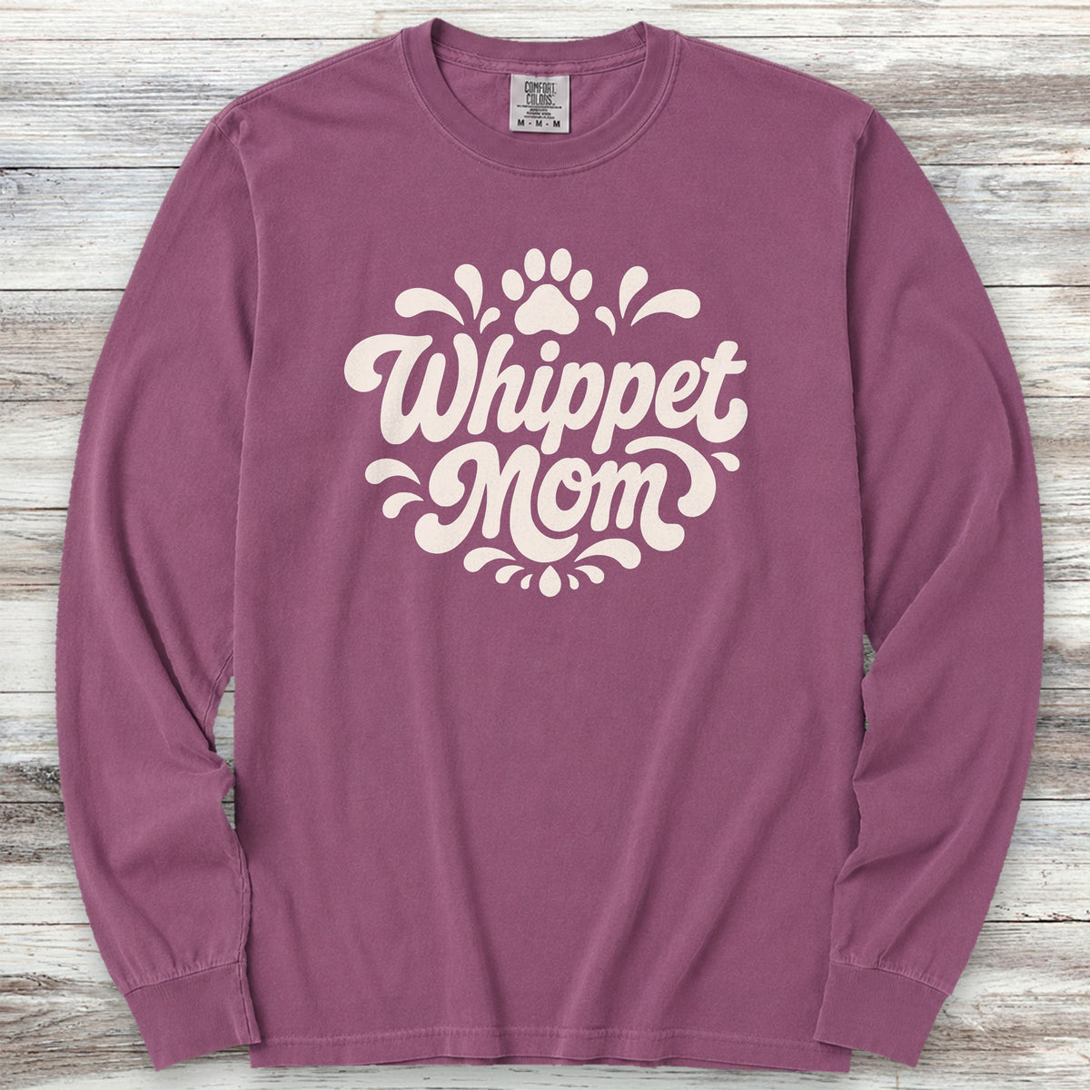 Whippet Groovy Mom Long Sleeve Tee - Berry