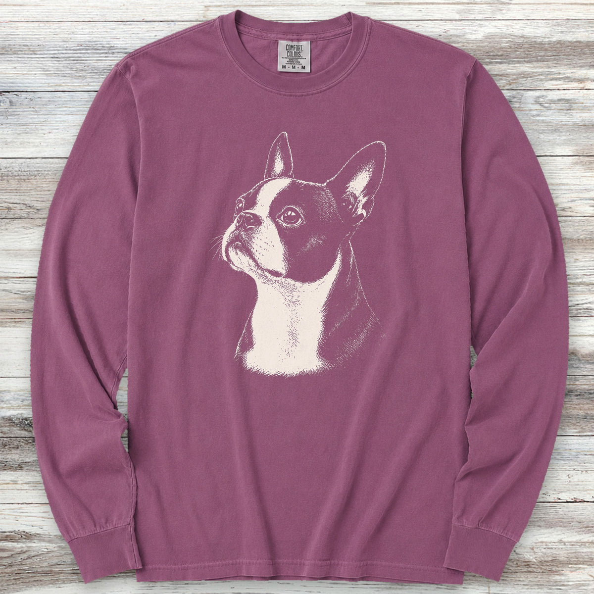 Boston Terrier Loyalty Long Sleeve Tee - Berry