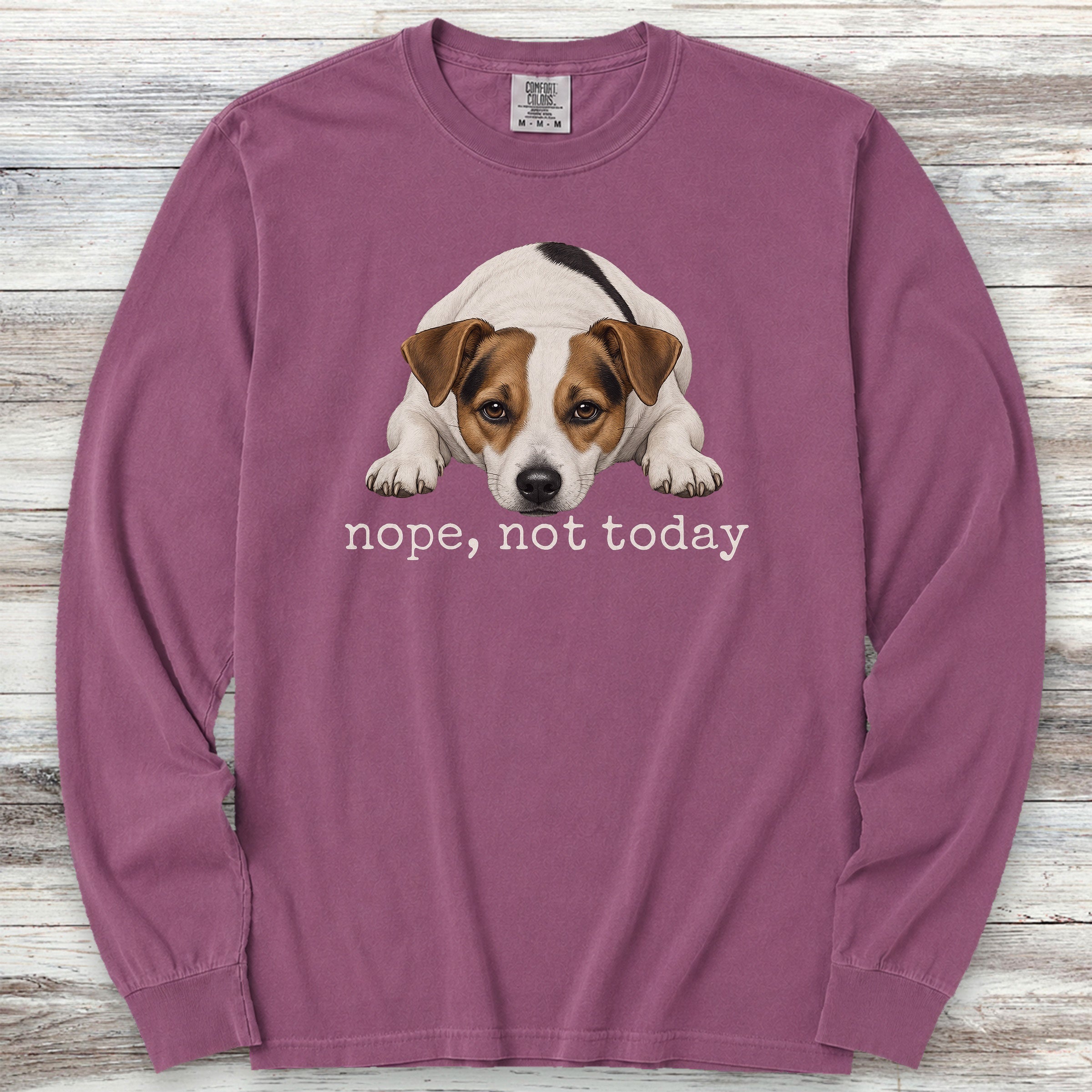 Jack Russell Nope Long Sleeve Tee - Berry