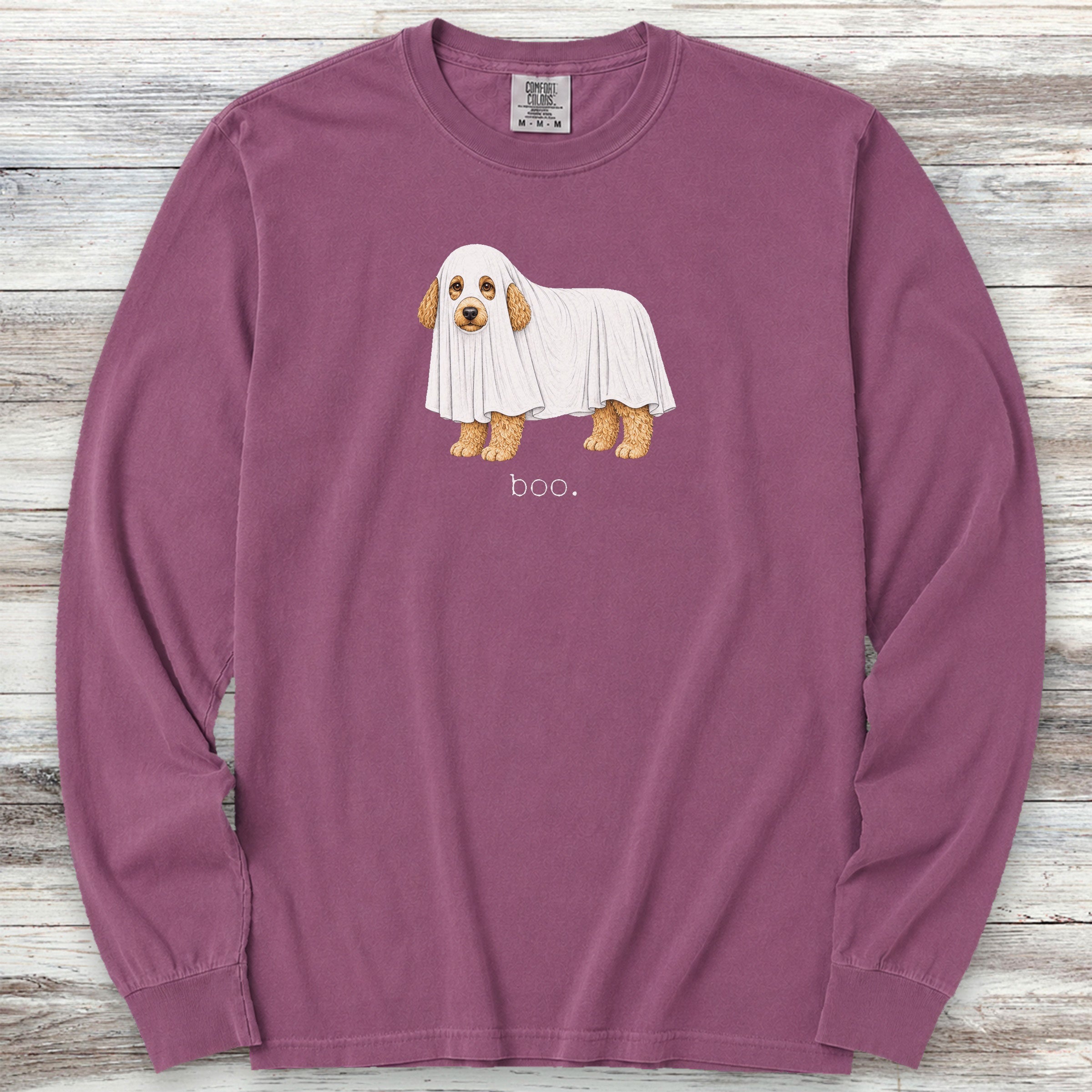 Goldendoodle Boo Long Sleeve Tee - Berry