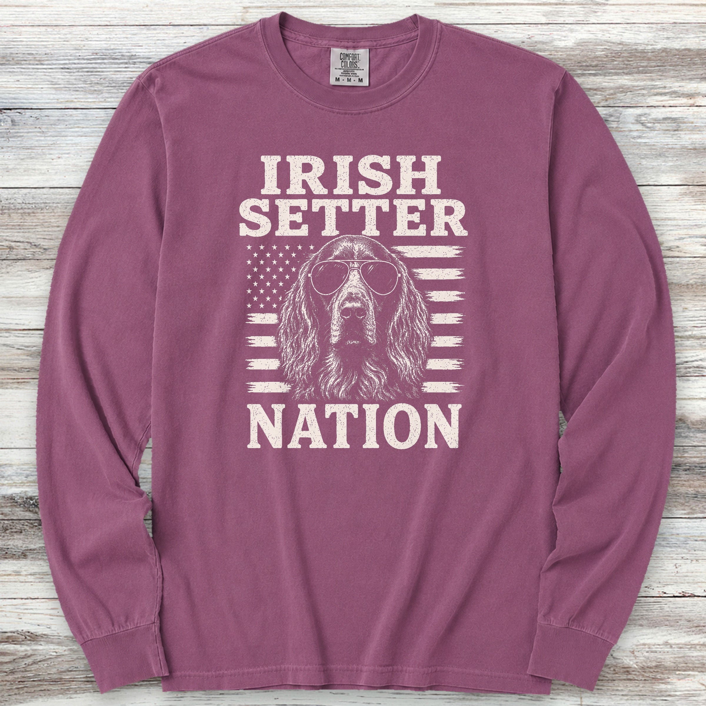 Irish Setter Nation Long Sleeve Tee - Berry