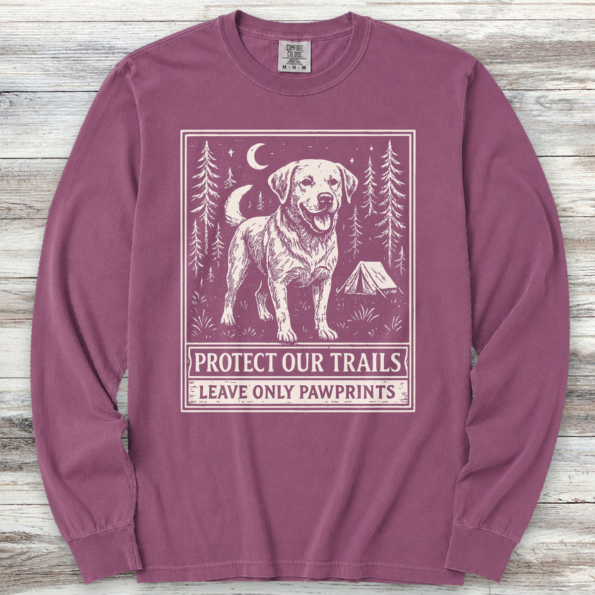 Labrador Retriever Protect Trails Long Sleeve Tee - Berry