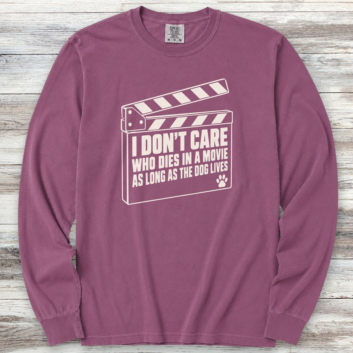The Dog Lives Long Sleeve Tee - Berry