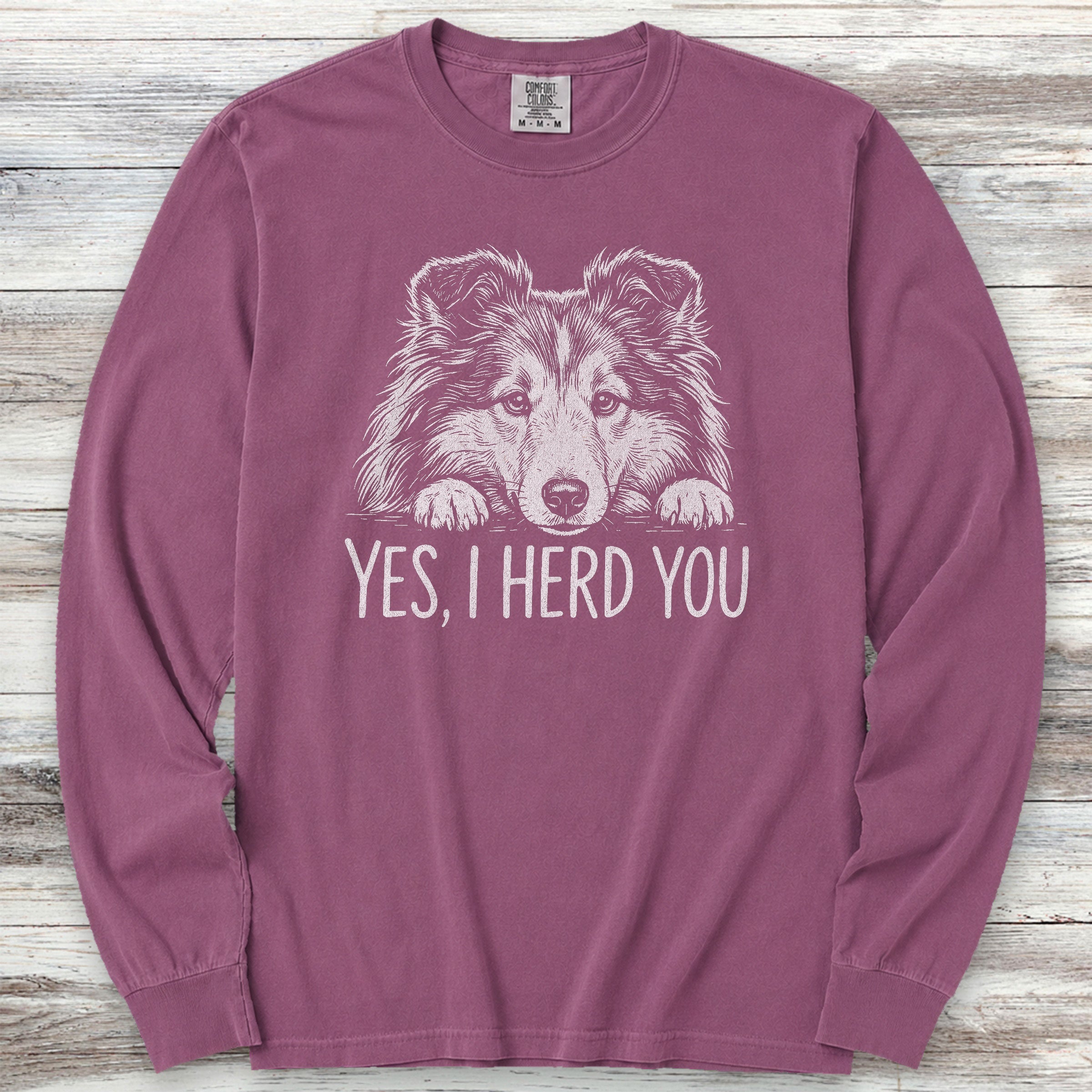Shetland Sheepdog Herd You Long Sleeve Tee - Berry