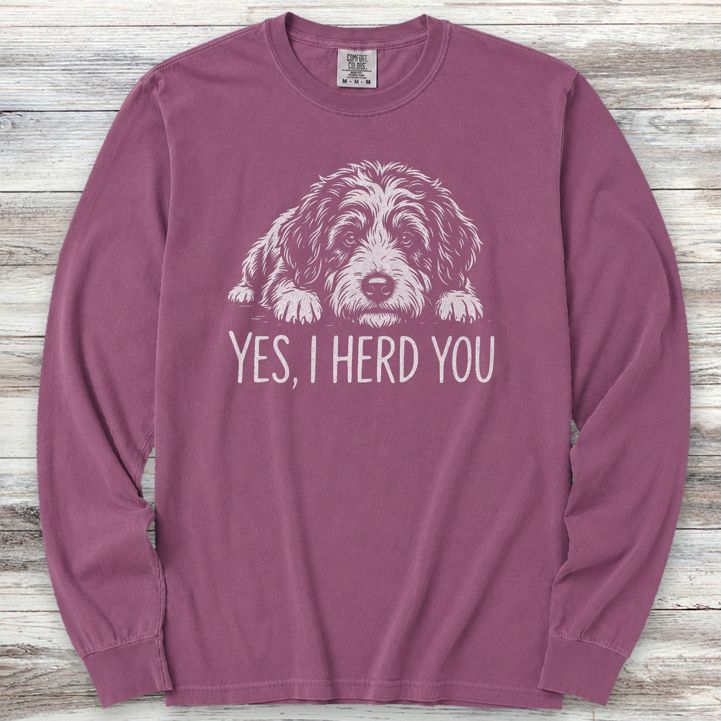 Bernedoodle Herd You Long Sleeve Tee - Berry