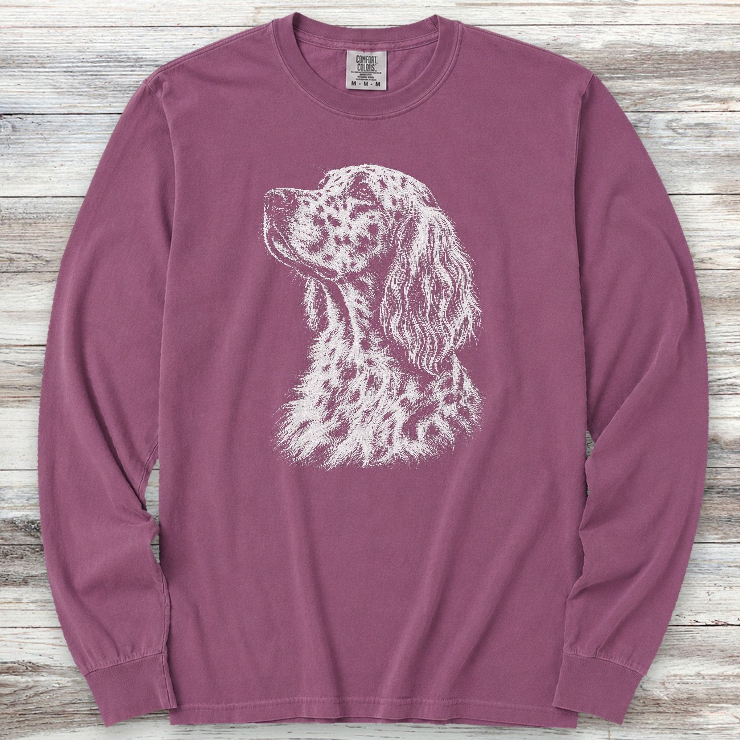 English Setter Loyalty Long Sleeve Tee - Berry