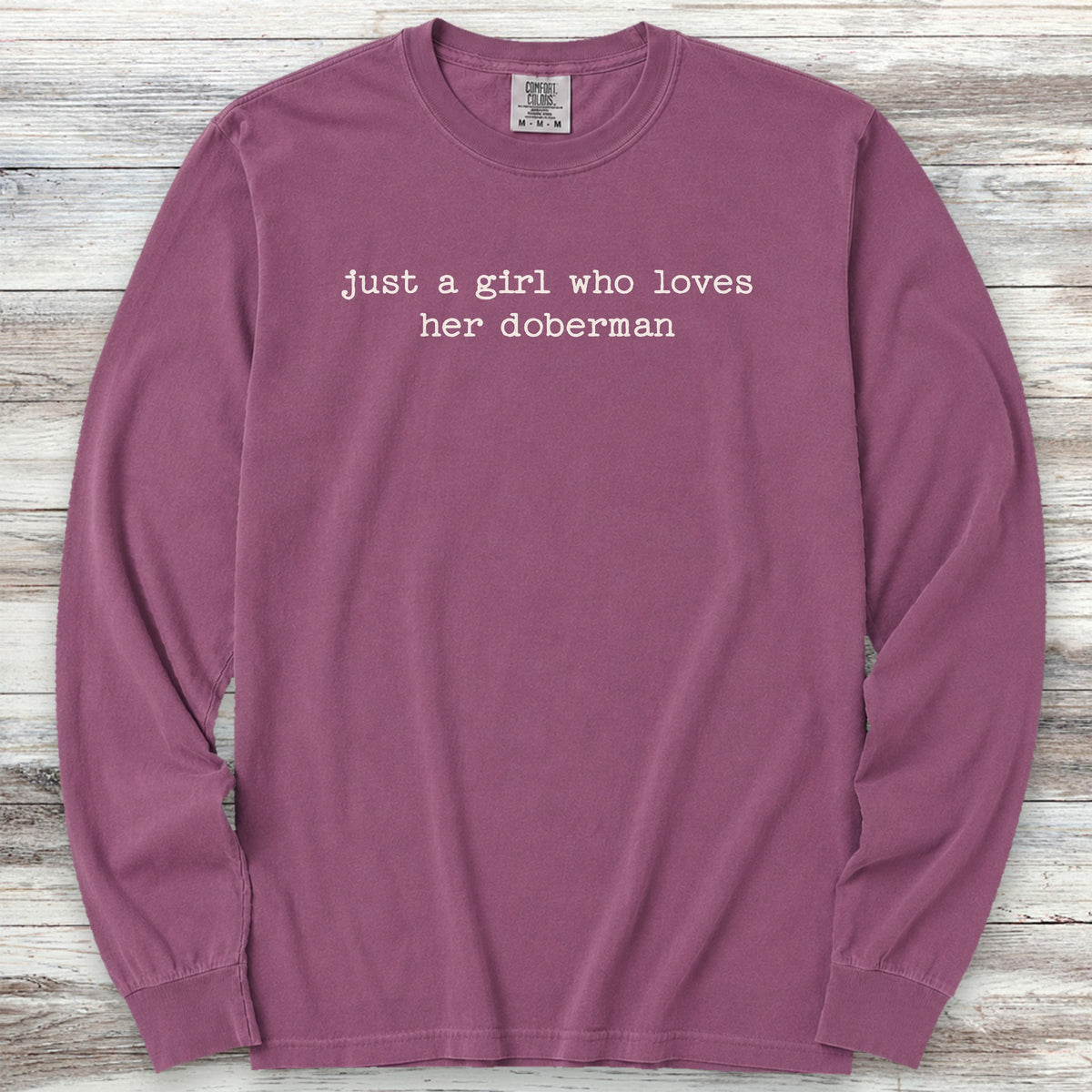 Doberman Girl Long Sleeve Tee - Berry