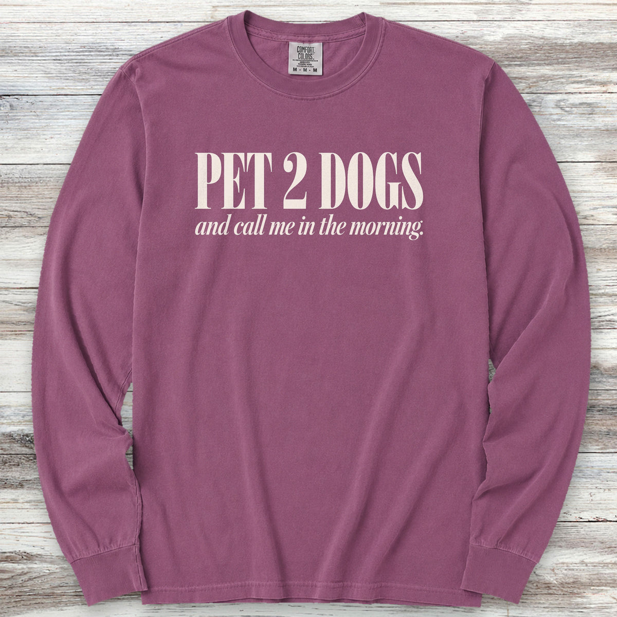 Pet 2 Dogs Long Sleeve Tee - Berry