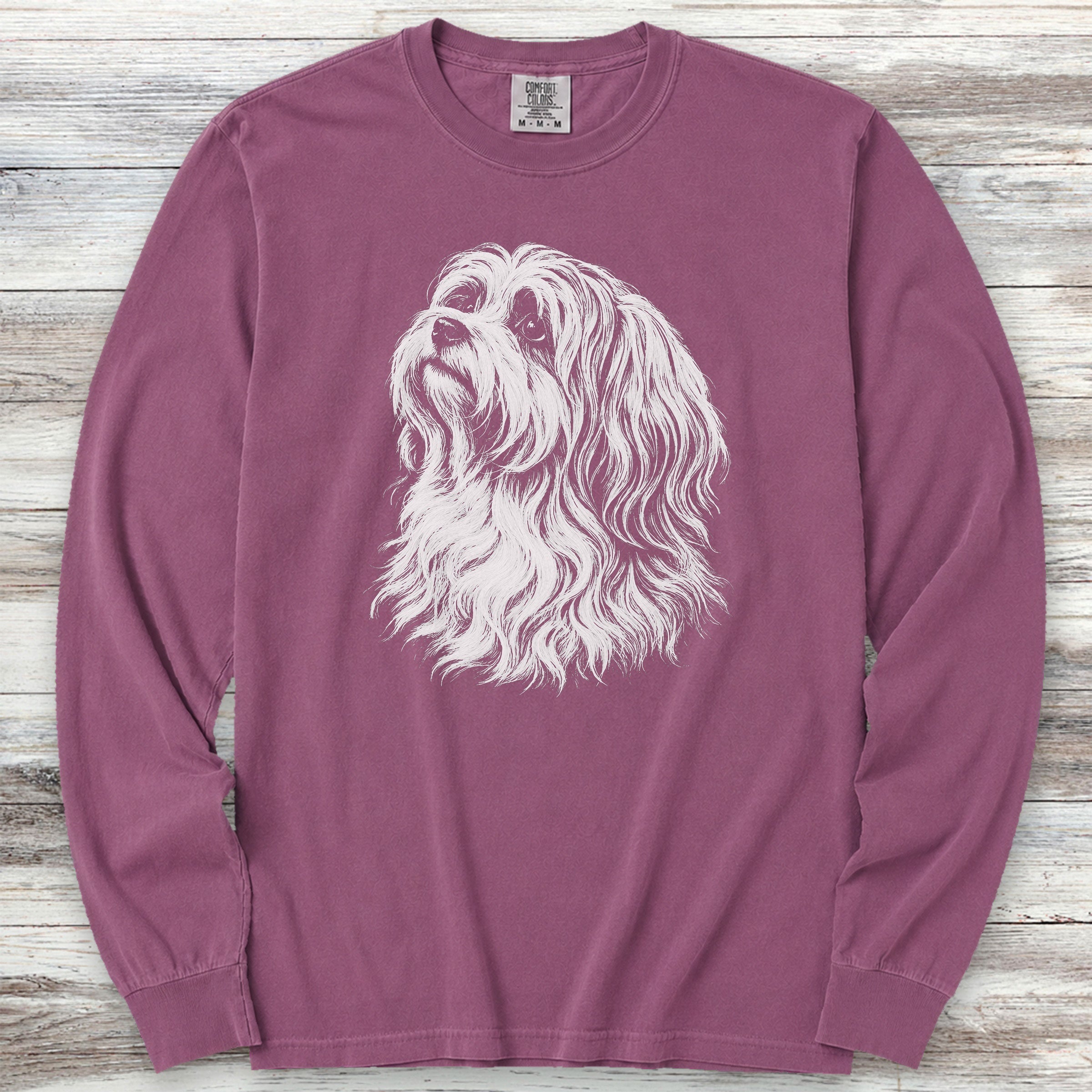 Havanese Loyalty Long Sleeve Tee - Berry