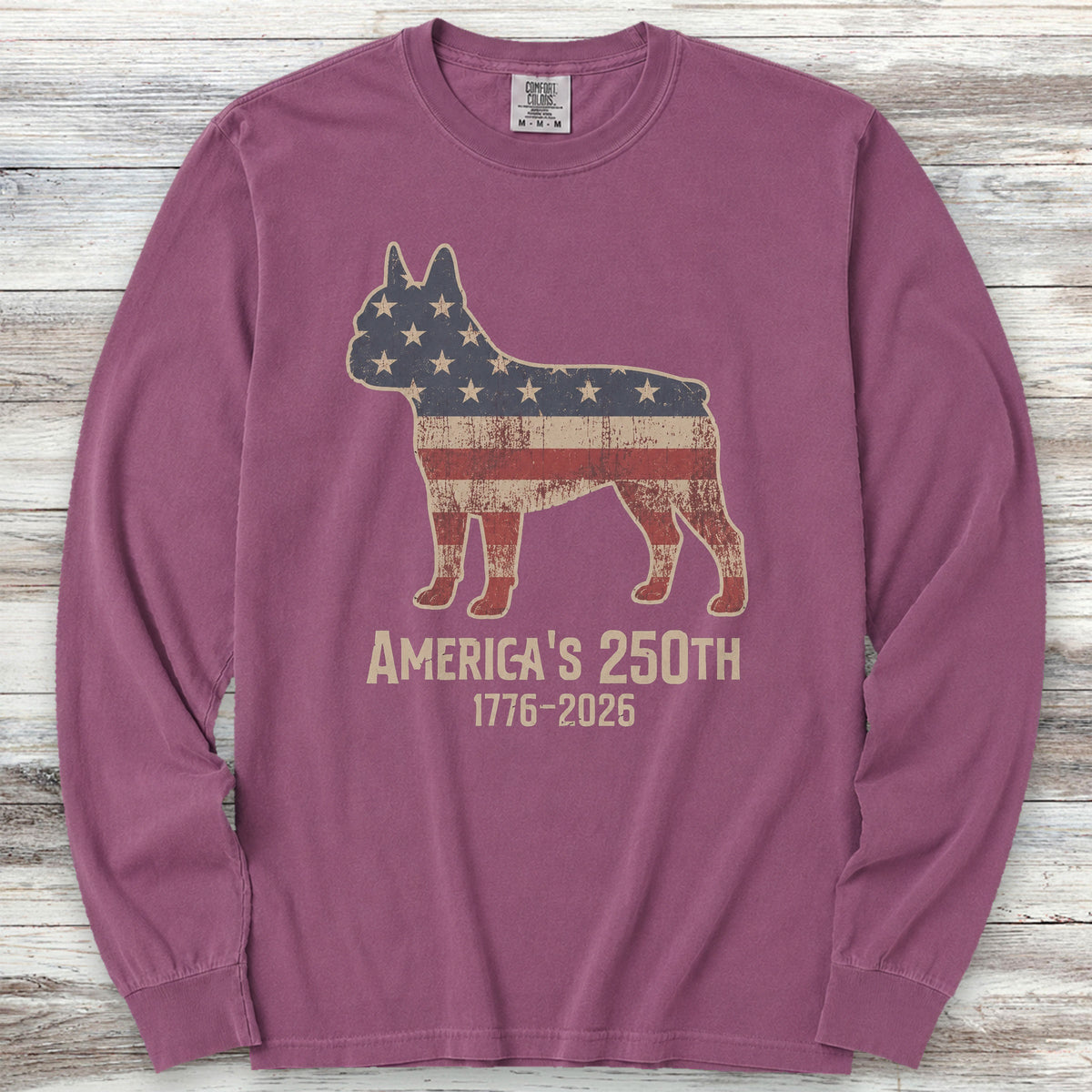 Boston Terrier 250 Long Sleeve Tee - Berry