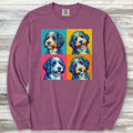 Bernedoodle Pop Art Long Sleeve Tee - Berry