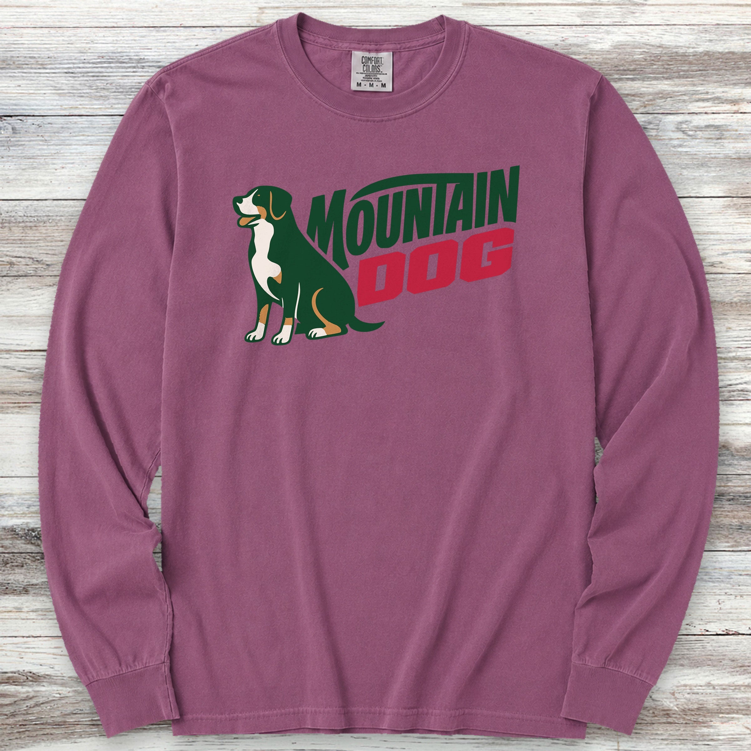 Swiss Mountain Dog Long Sleeve Tee - Berry