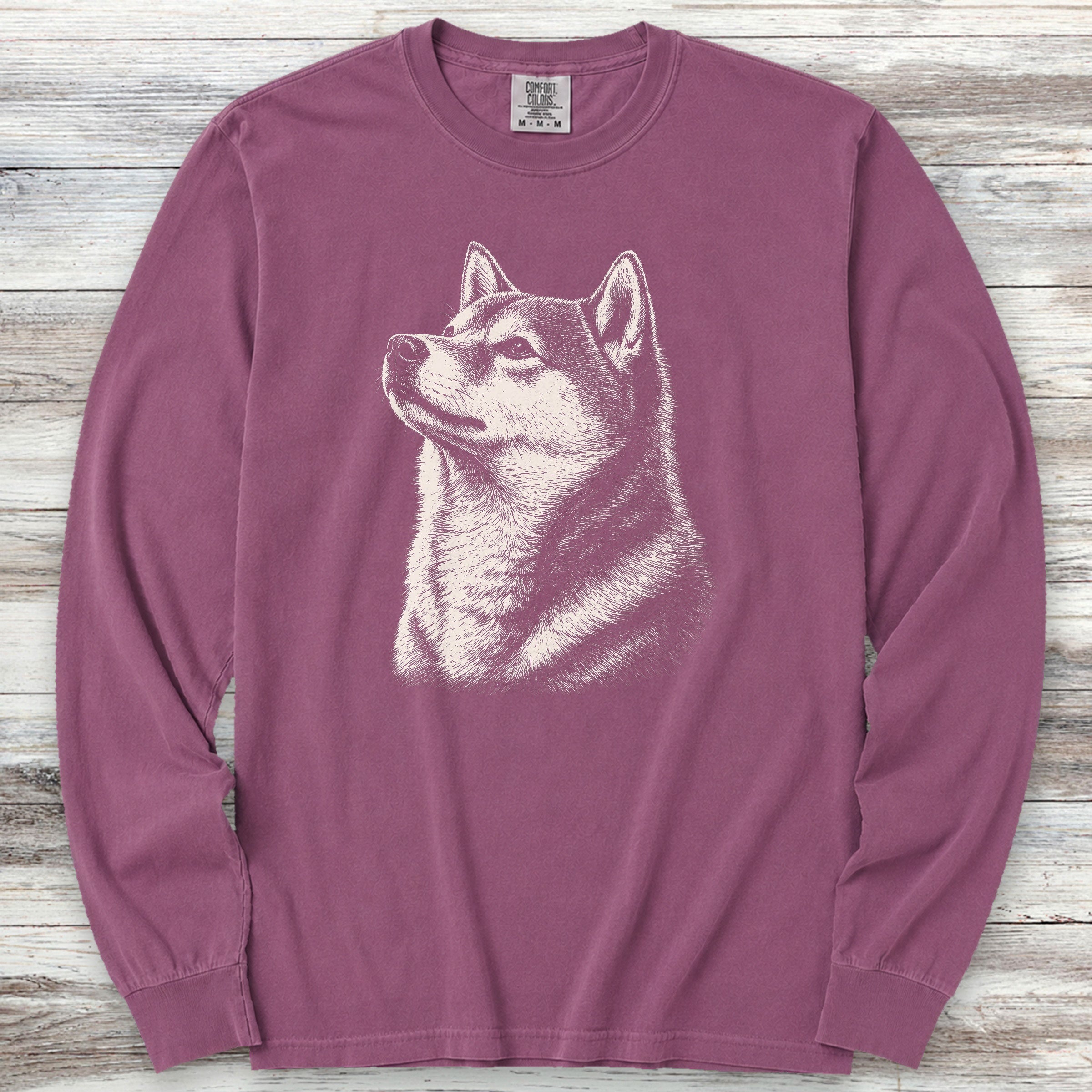 Shiba Inu Loyalty Long Sleeve Tee - Berry