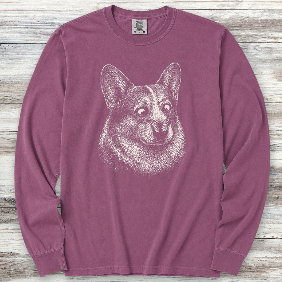 Corgi Butterfly Long Sleeve Tee - Berry