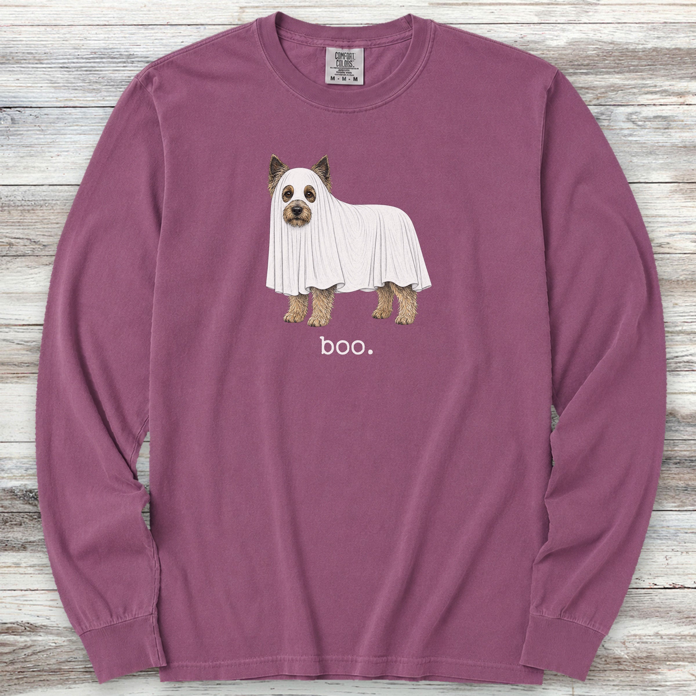 Cairn Terrier Boo Long Sleeve Tee - Berry