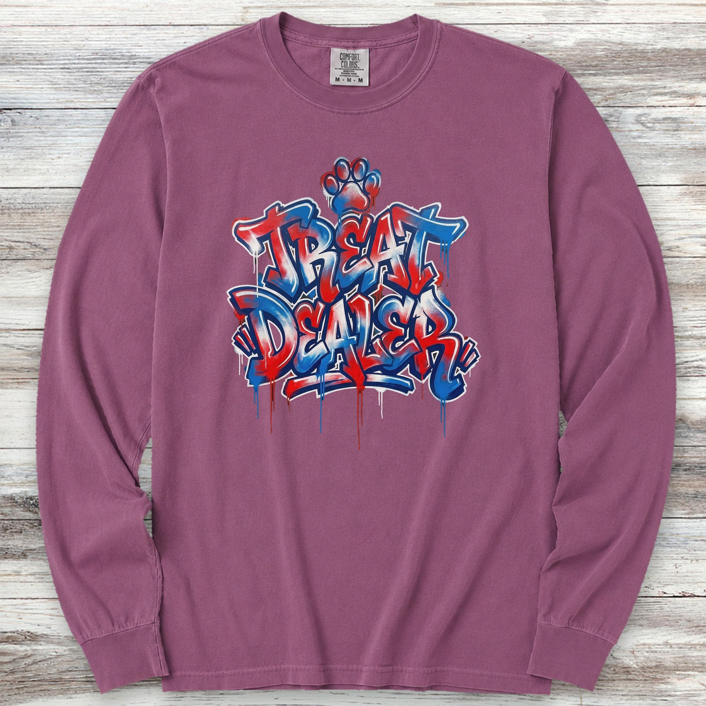 Treat Dealer American Grafitti Long Sleeve Tee - Berry
