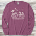 Beagle Home Long Sleeve Tee - Berry
