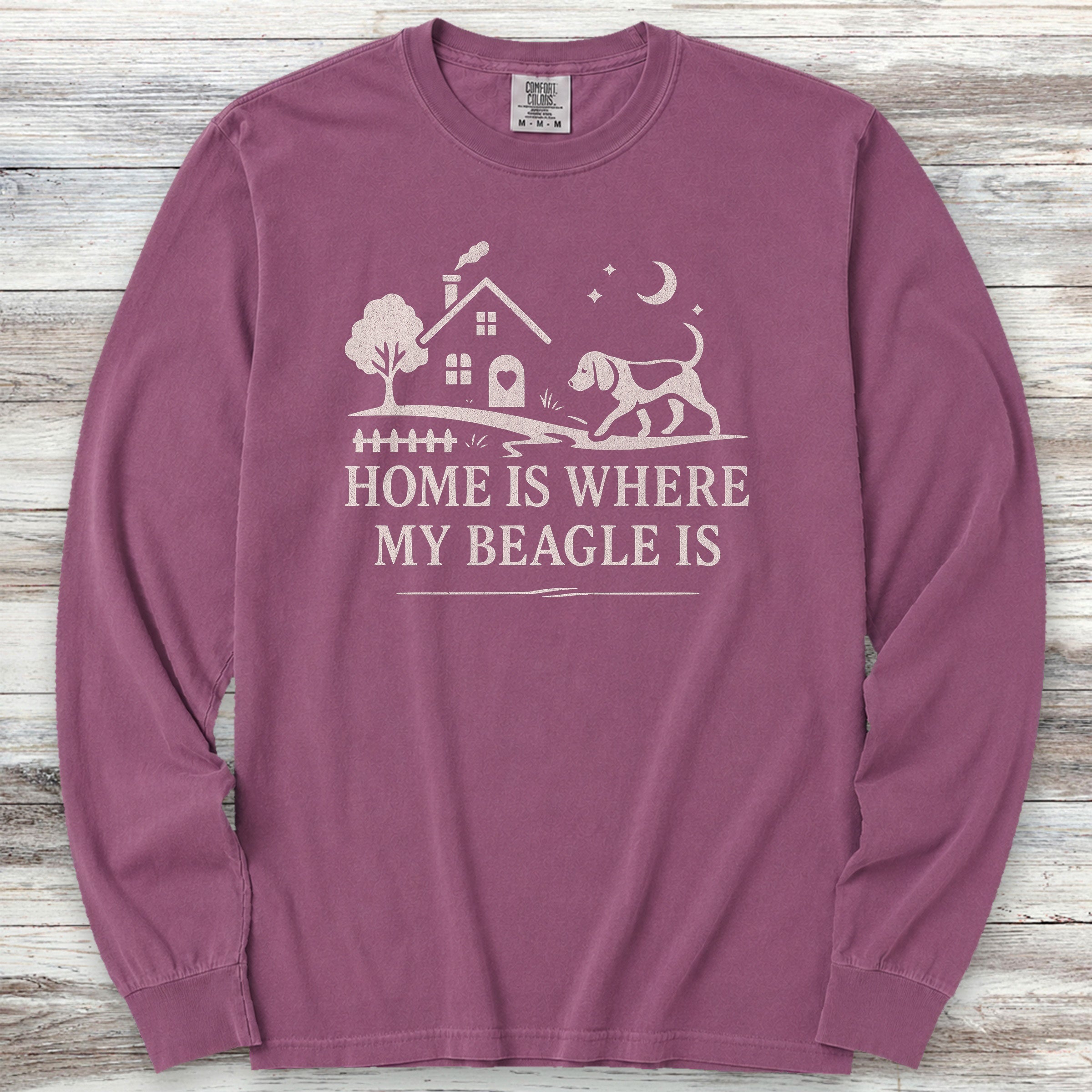 Beagle Home Long Sleeve Tee - Berry