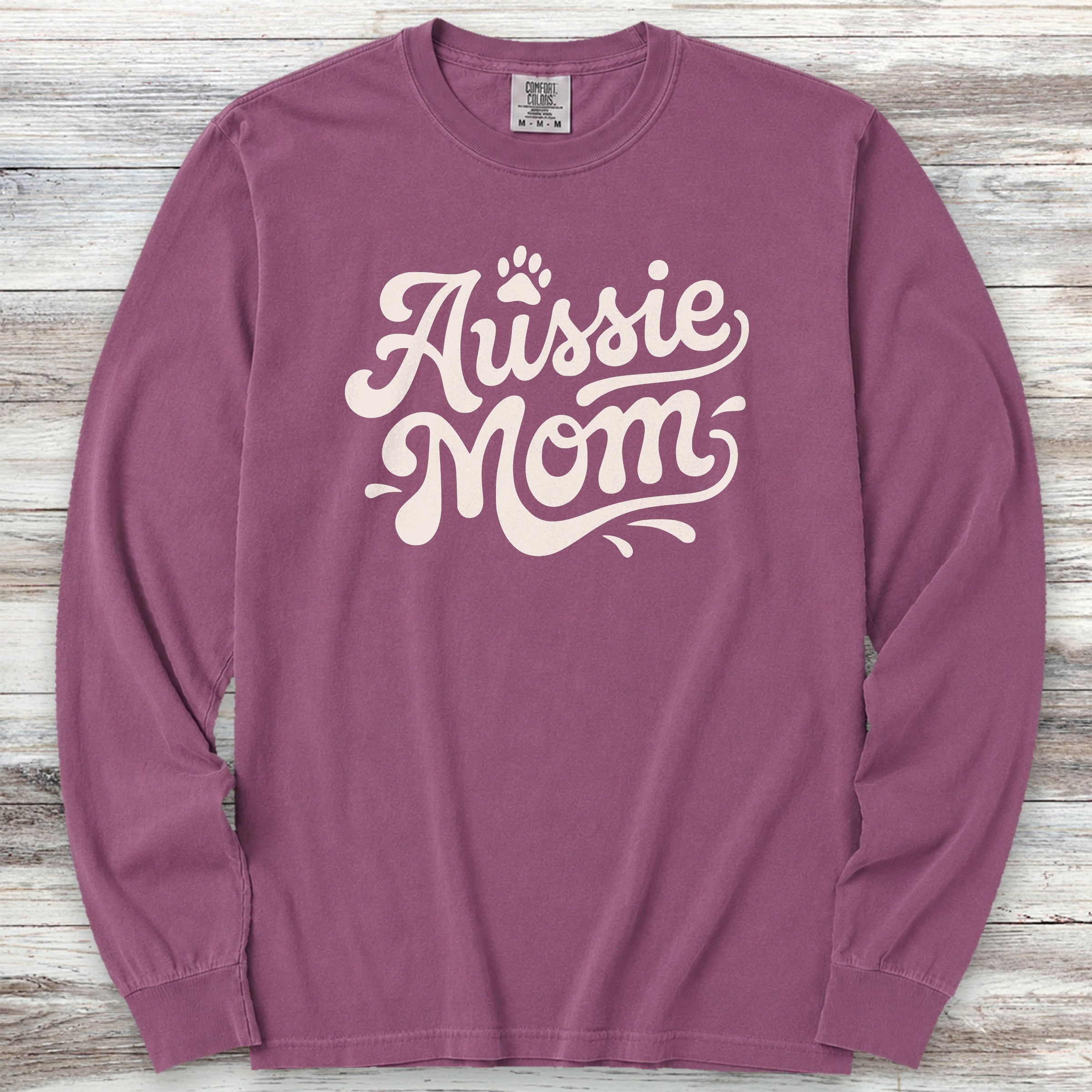 Aussie Groovy Mom Long Sleeve Tee - Berry