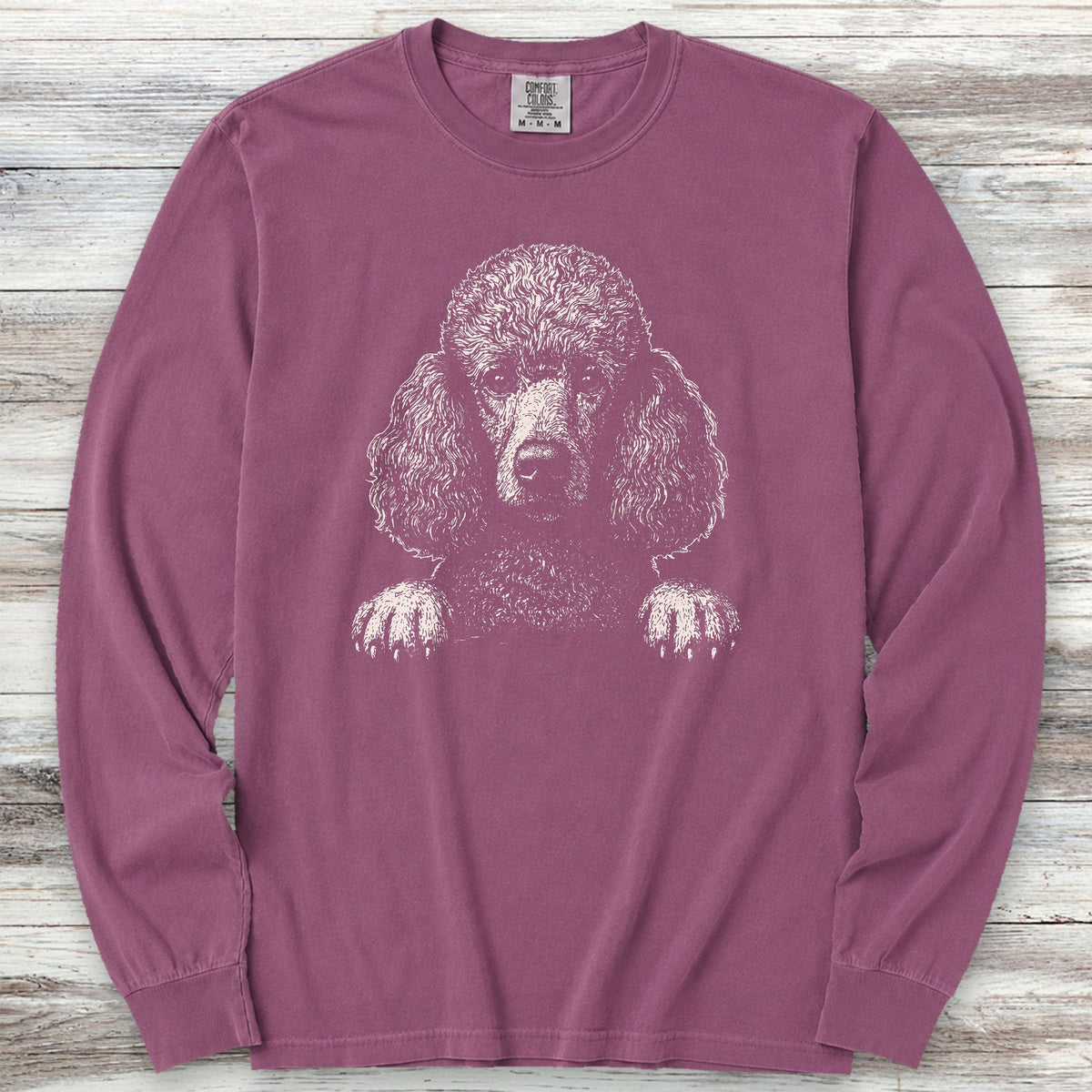 Hello Poodle Long Sleeve Tee - Berry